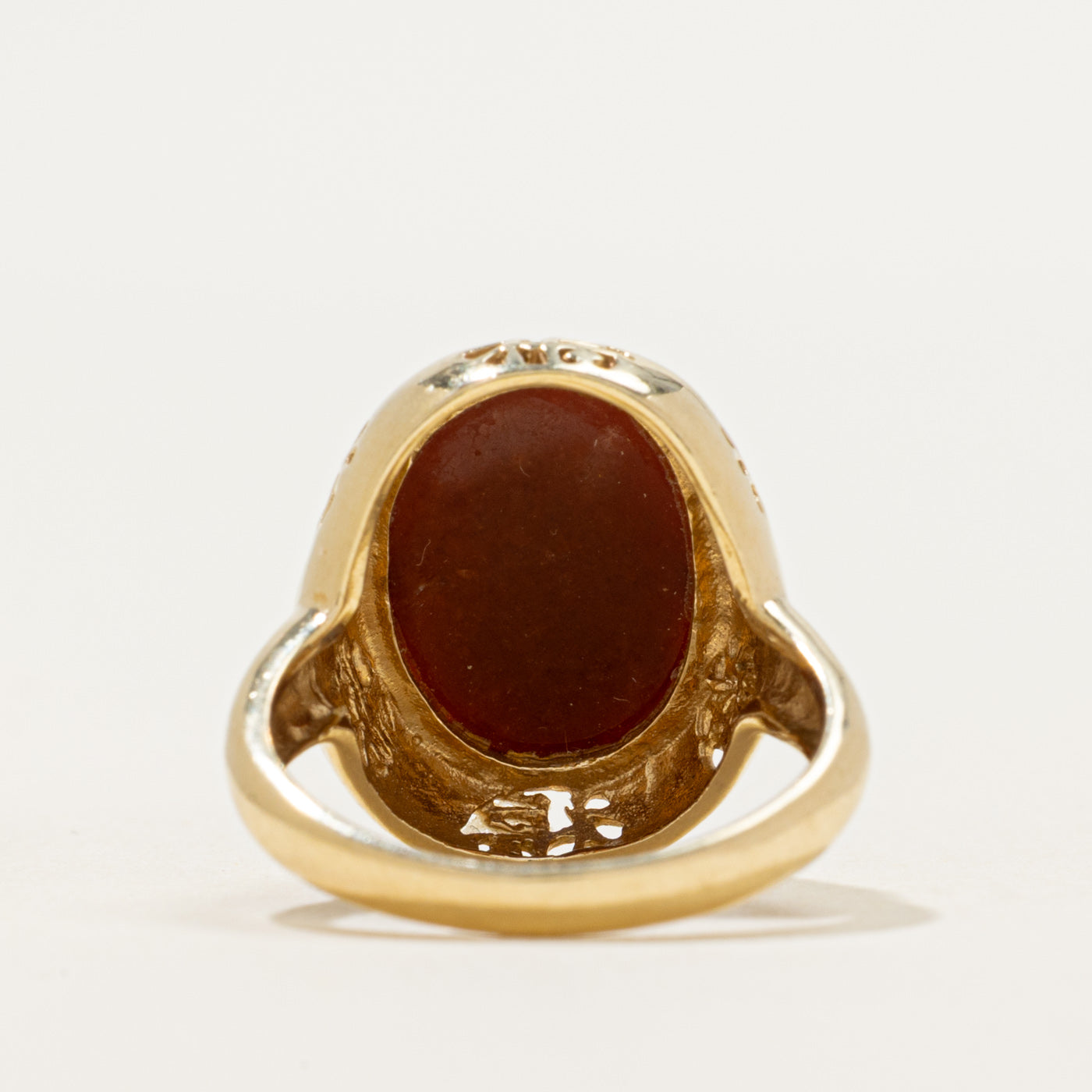 Orange Jade Openwork Cocktail Ring | 5.20ct | SZ 5