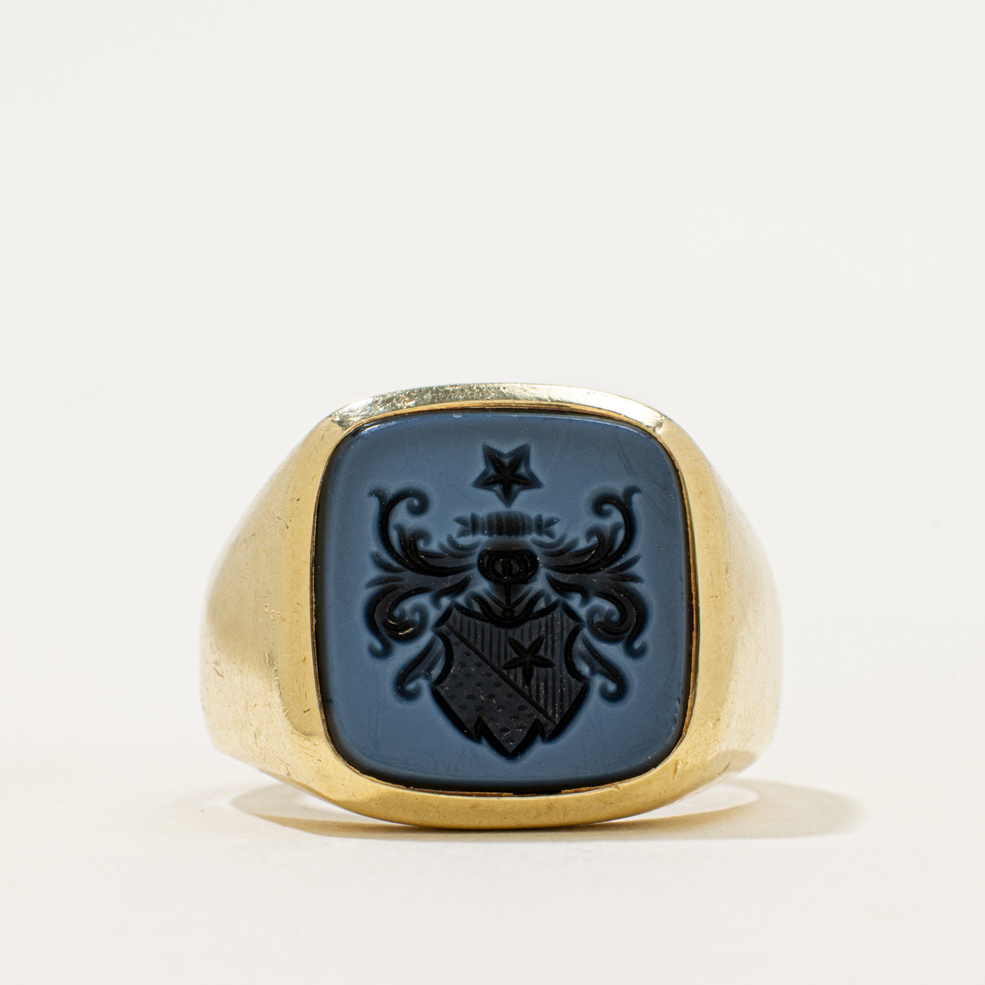 Bezel Set Sardonyx Intaglio Signet Ring | 7.50ct | SZ 8.75