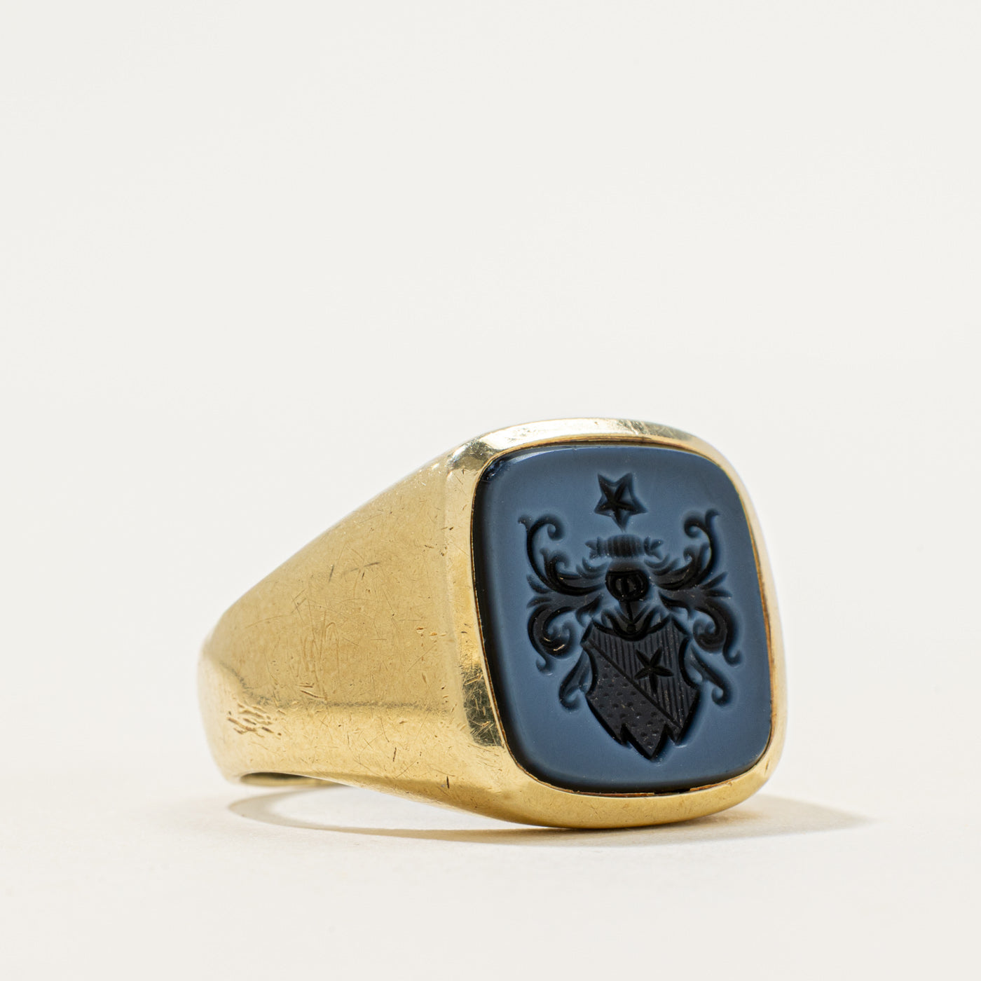 Bezel Set Sardonyx Intaglio Signet Ring | 7.50ct | SZ 8.75