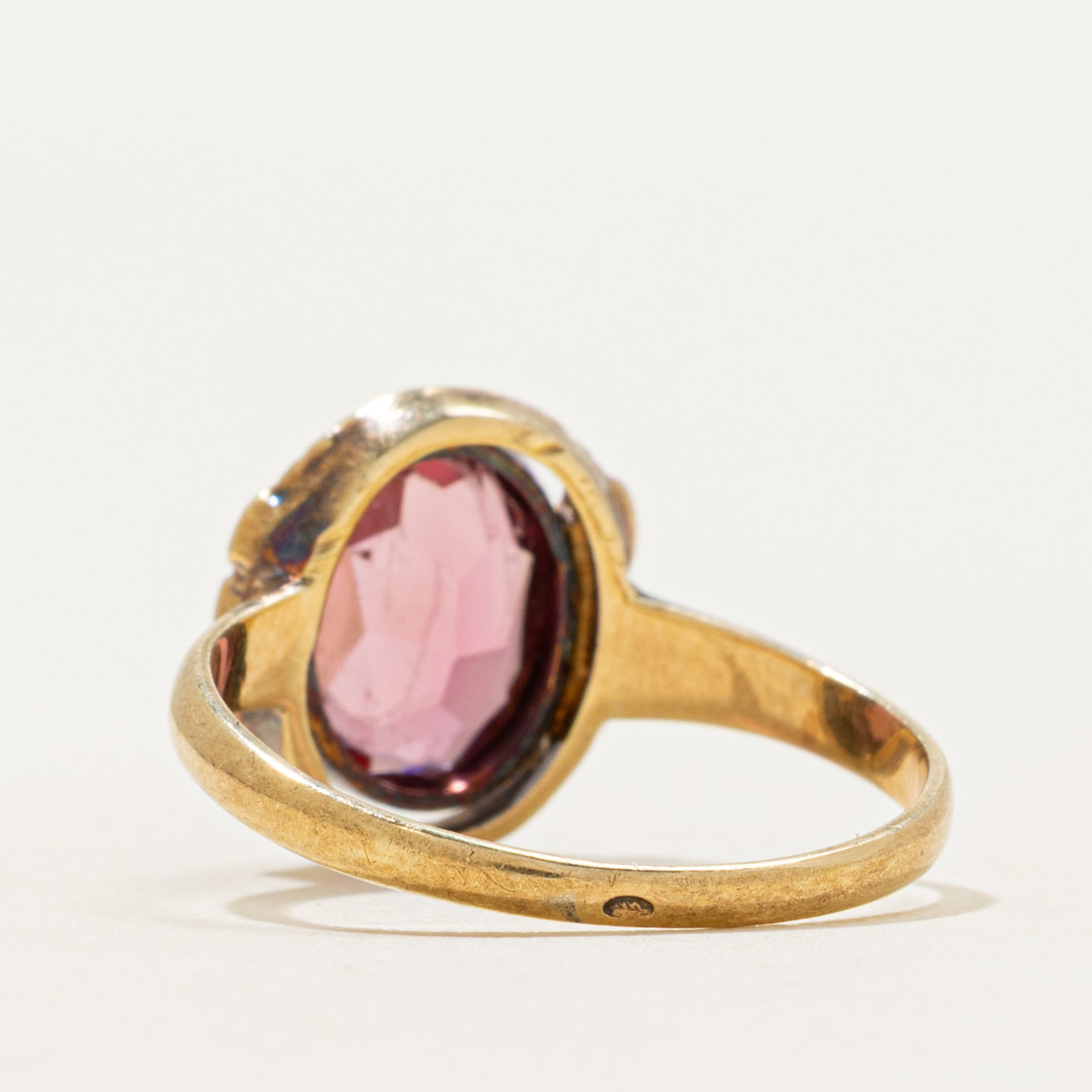 Oval Cut Pink Tourmaline Engraved Ring | 1.65ct | SZ 5.75