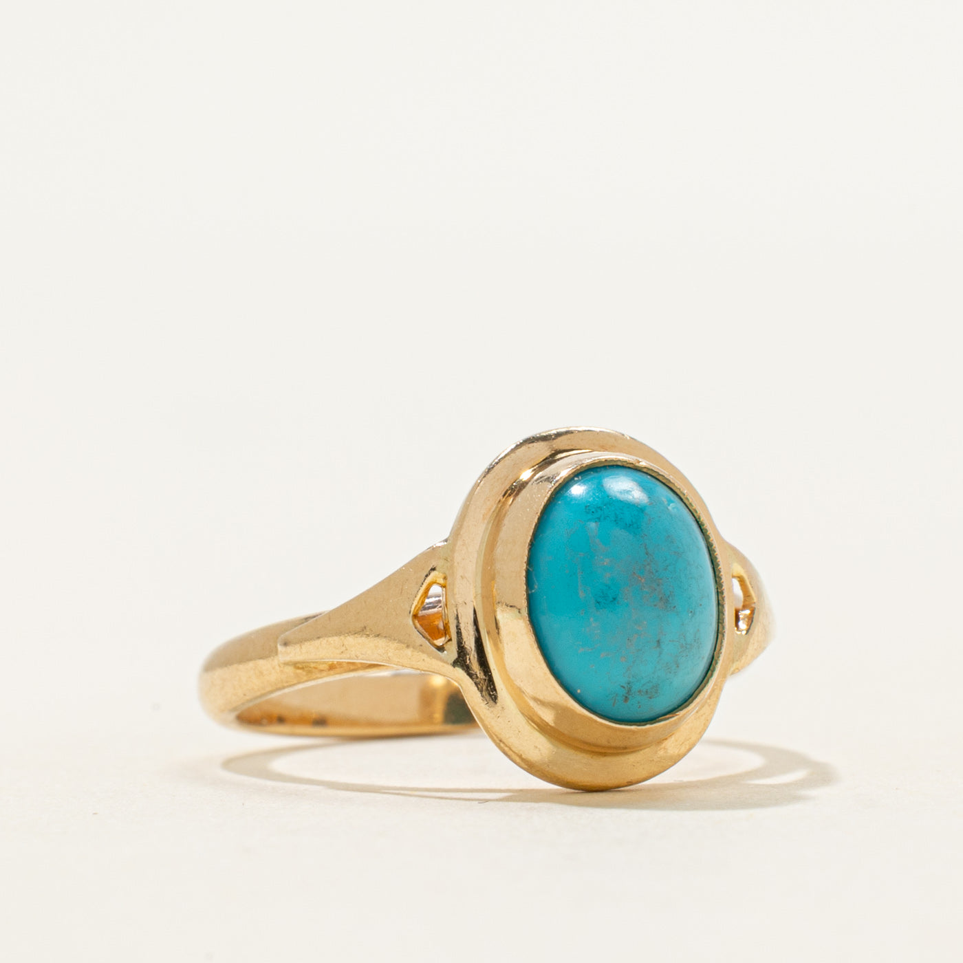 Bezel Set Cabochon Turquoise Ring | 1.60ct | SZ 5.5