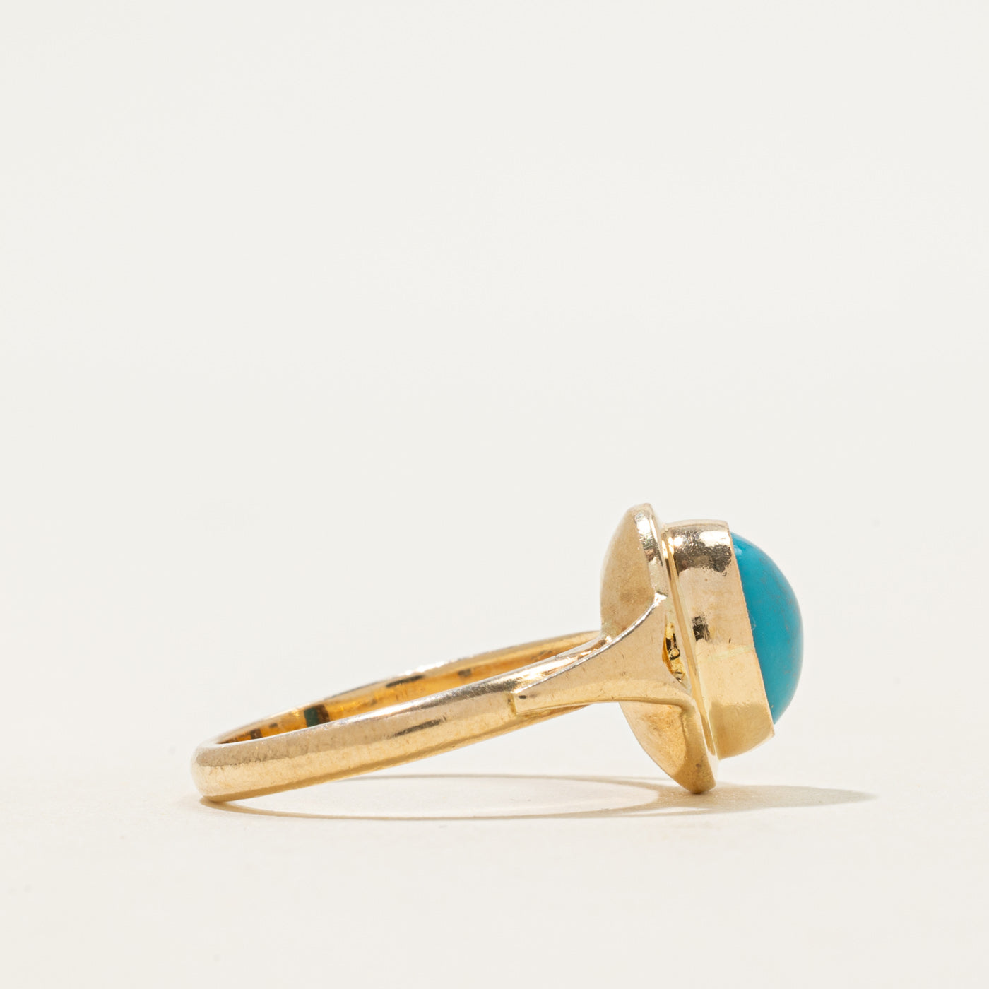 Bezel Set Cabochon Turquoise Ring | 1.60ct | SZ 5.5
