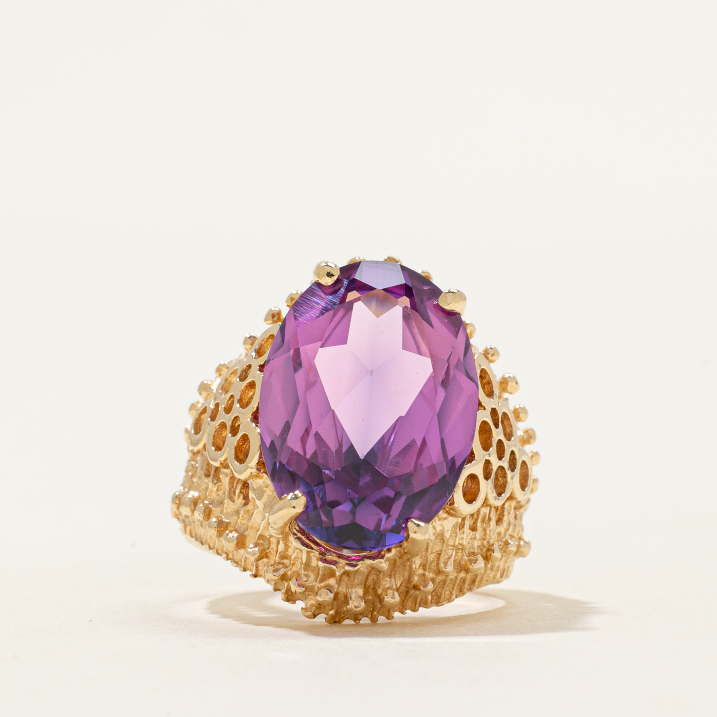 Synthetic Sapphire Openwork Cocktail Ring | 5.55ct | SZ 2.25