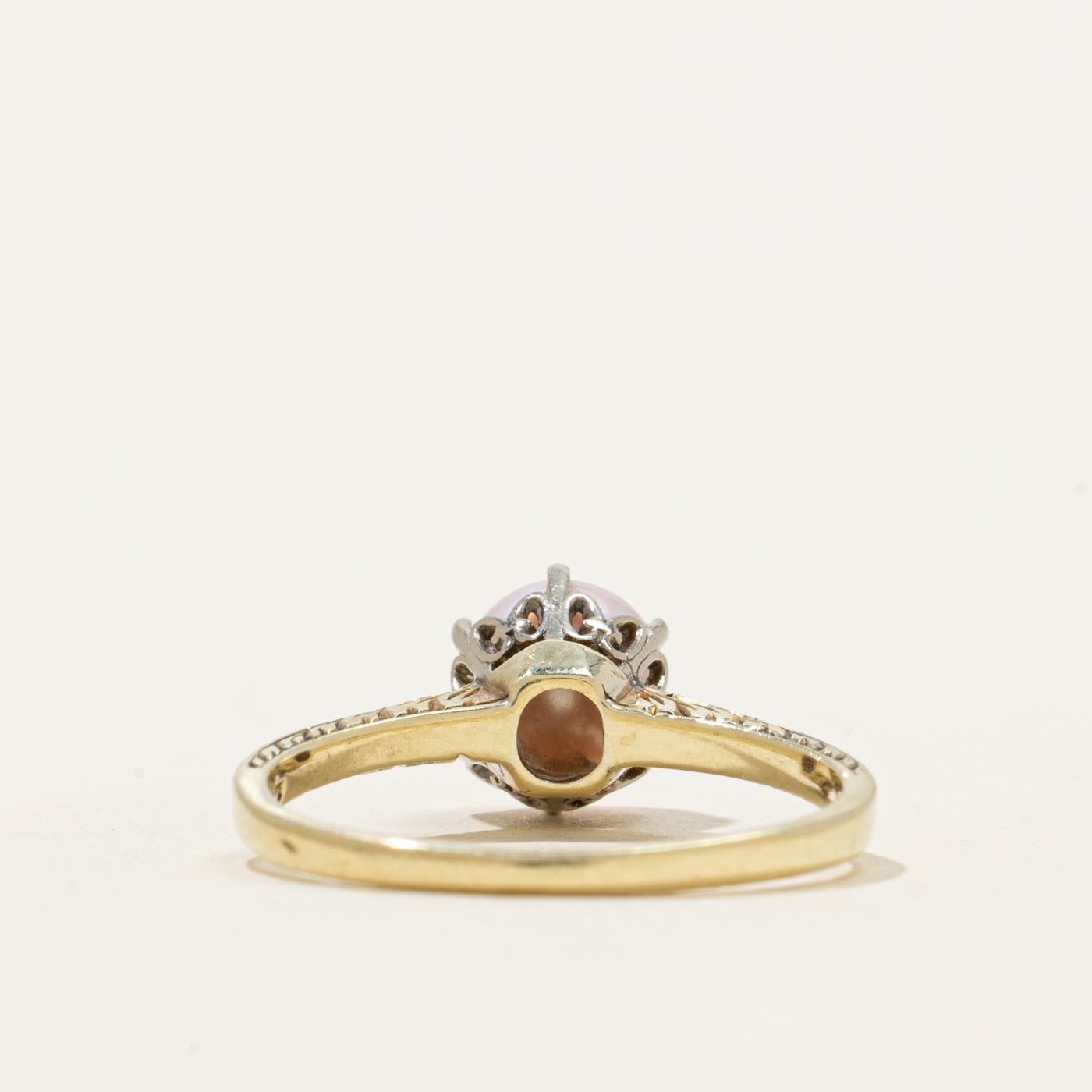 Solitaire Pearl Engraved Ring | SZ 6.25