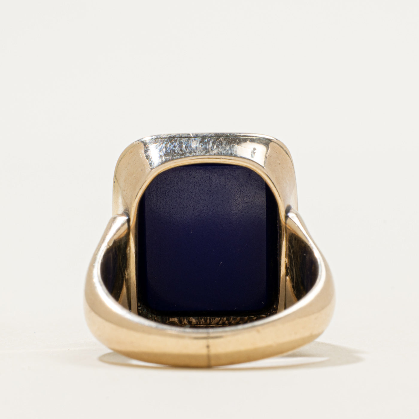 Bezel Set Lapis "MW" Initial Signet Ring | 10.00ct | SZ 8.5