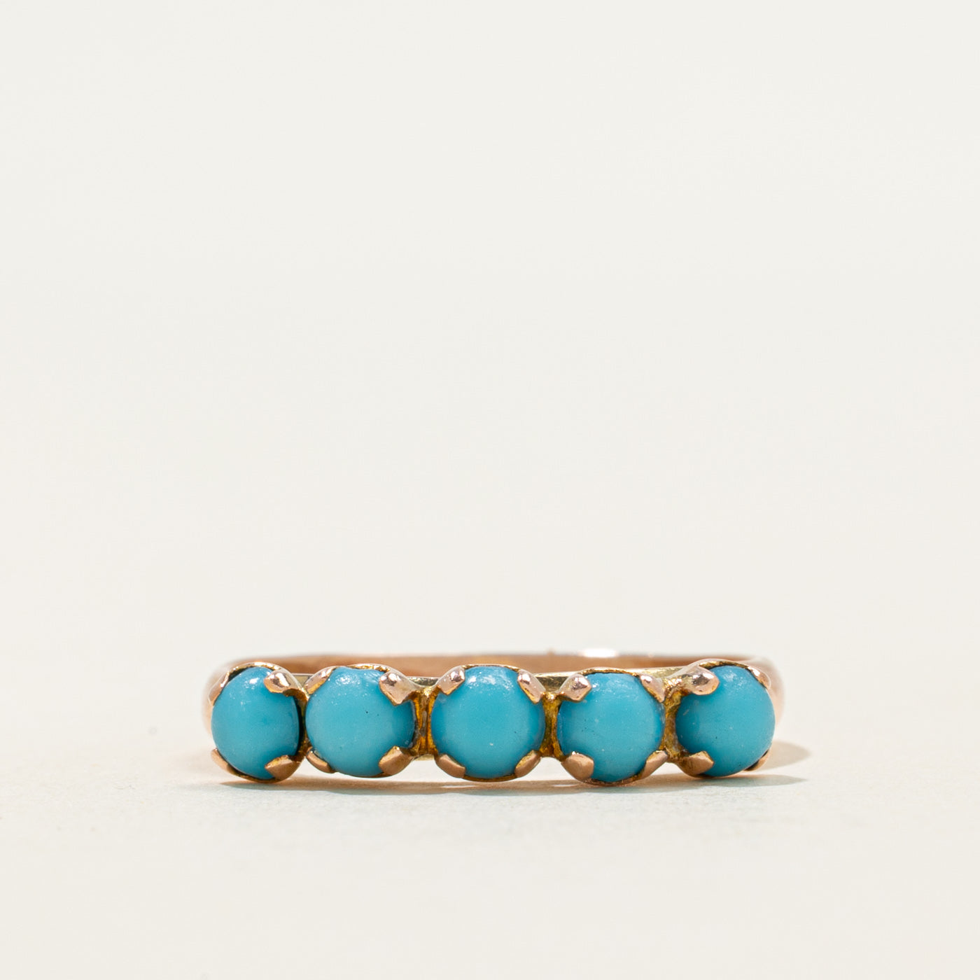 Five Stone Cabochon Turquoise Ring | 1.00ctw | SZ 7.75