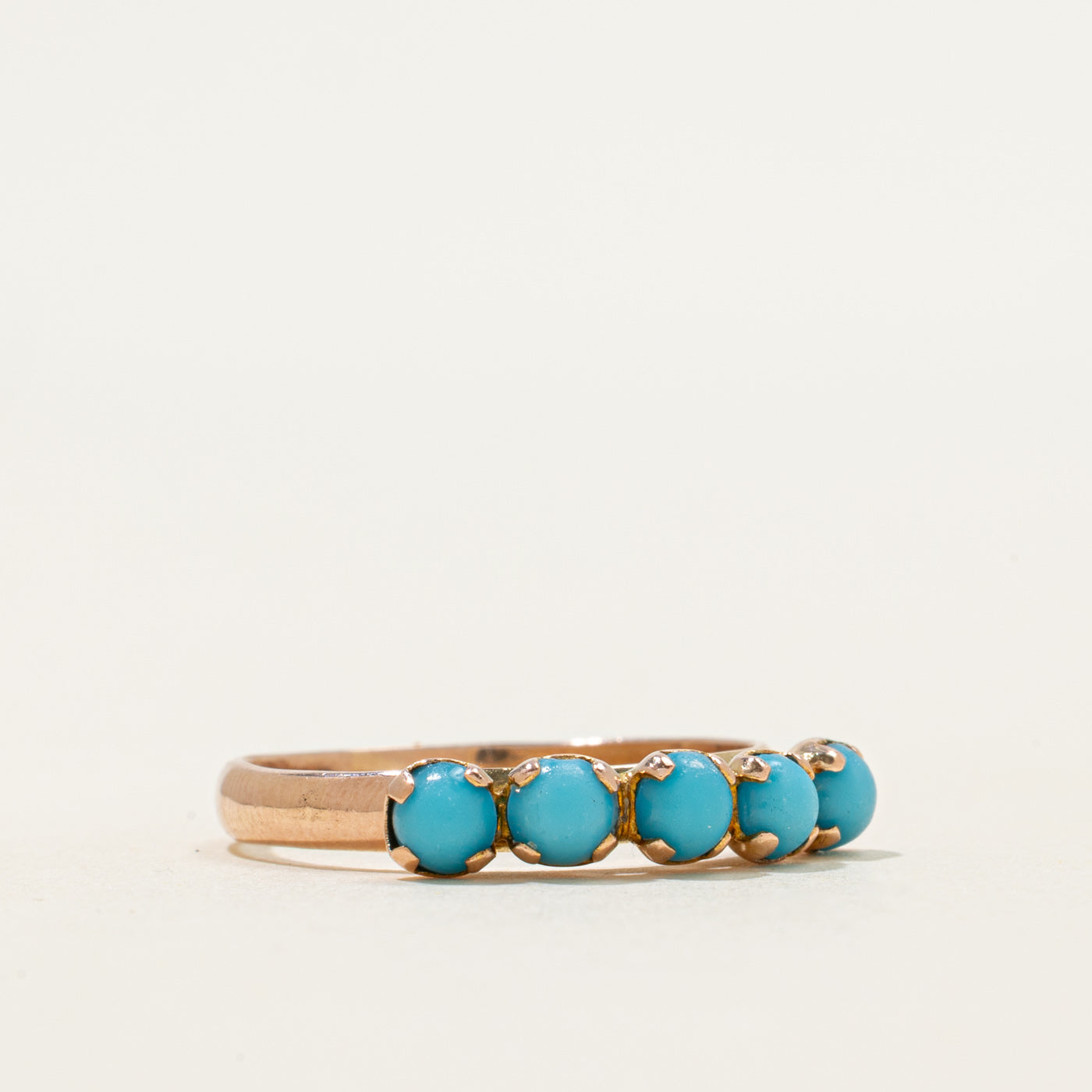 Five Stone Cabochon Turquoise Ring | 1.00ctw | SZ 7.75