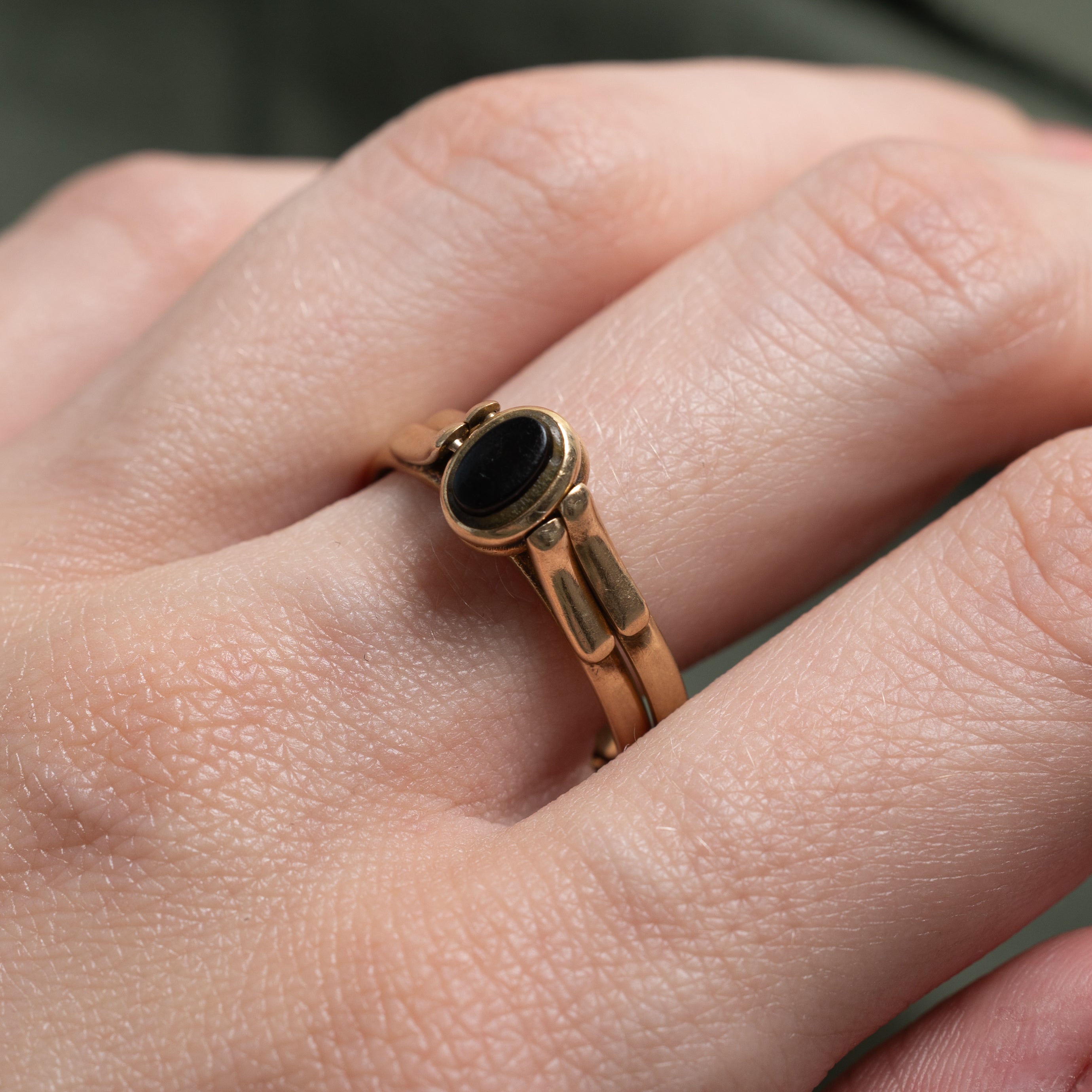 Onyx & Sapphire Reversible Ring | 0.33ctw | SZ 9