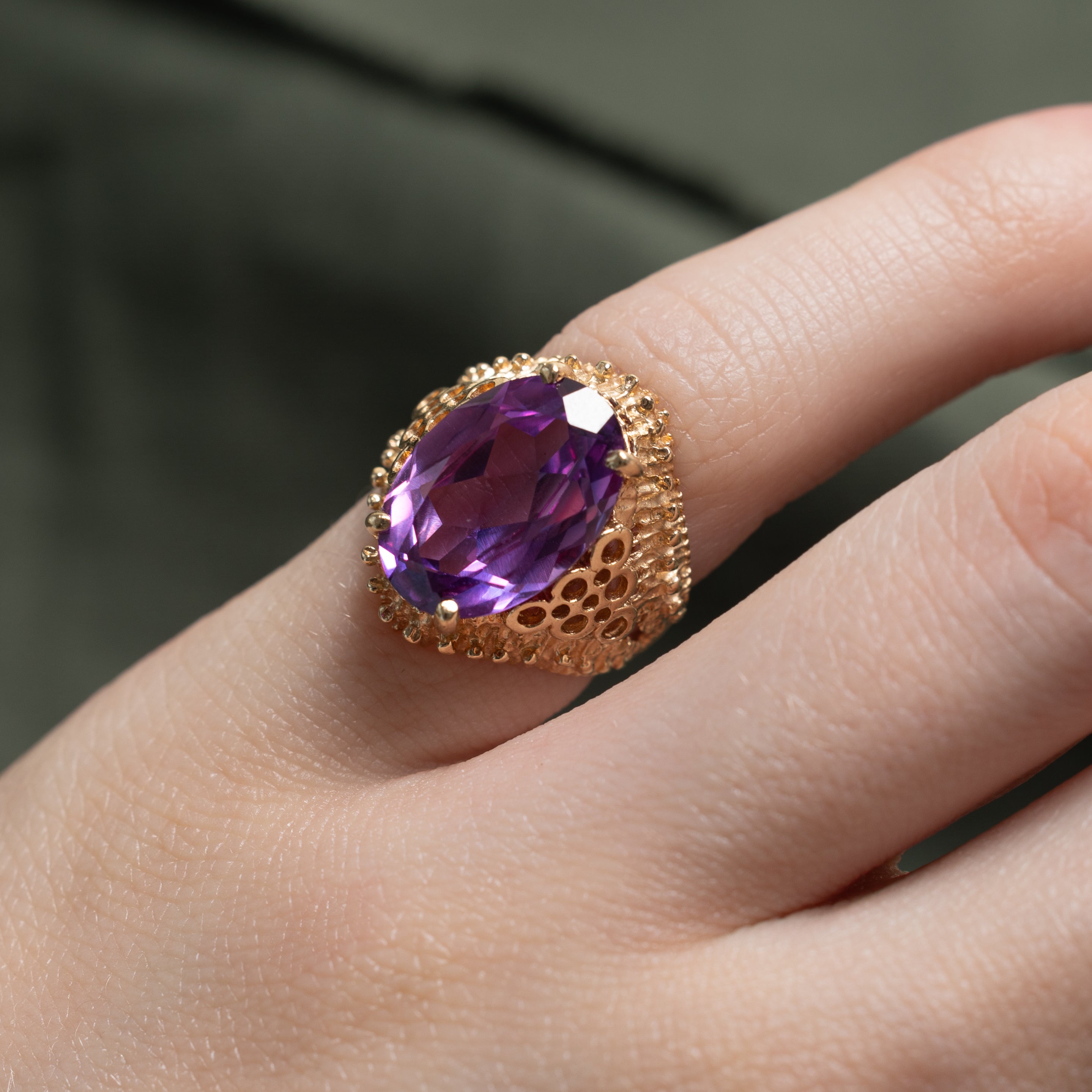 Synthetic Sapphire Openwork Cocktail Ring | 5.55ct | SZ 2.25