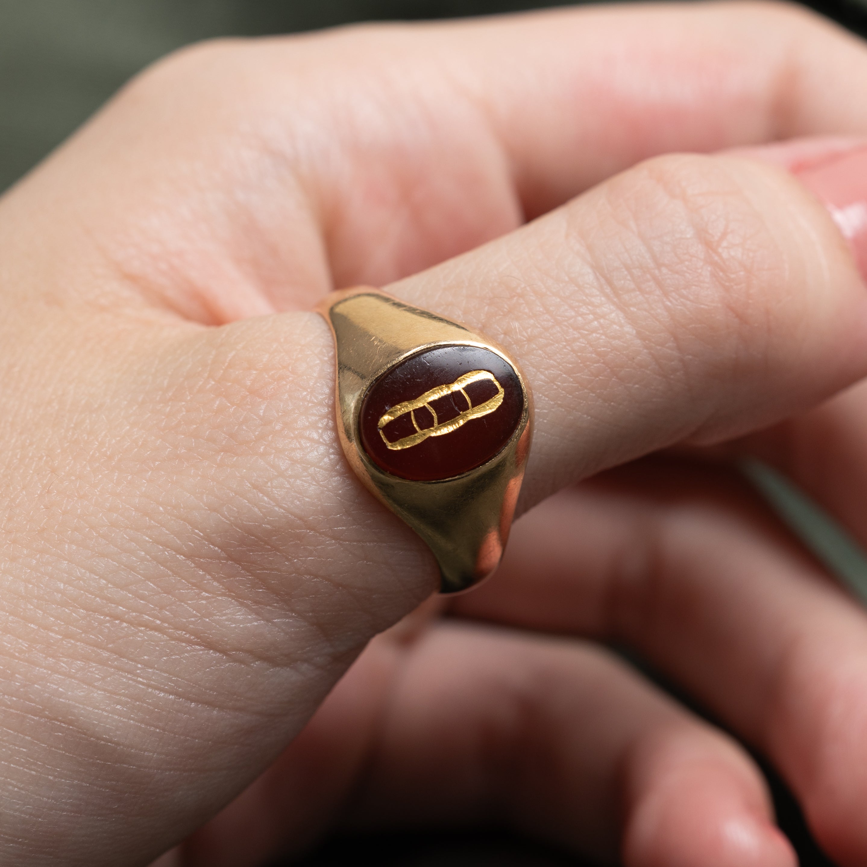 Order of Owls Bezel Set Carnelian Signet Ring | 1.80ct | SZ 11.75