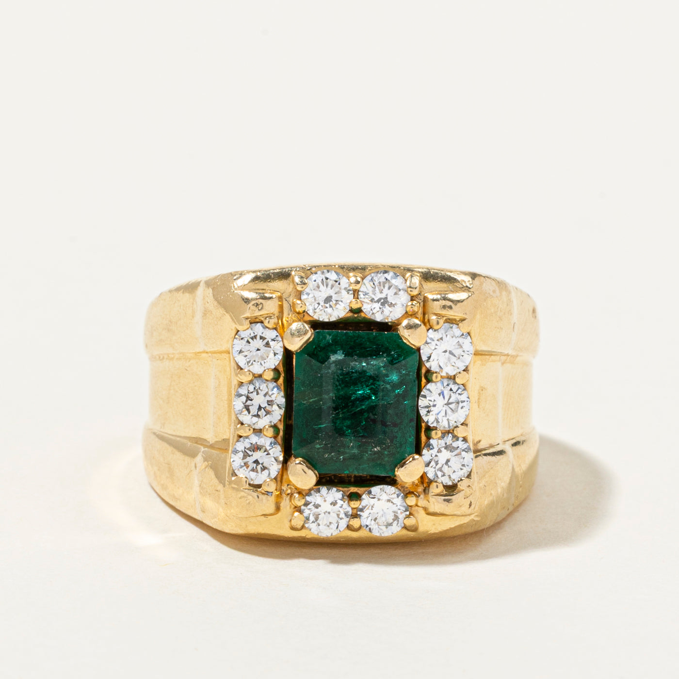 Emerald & Diamond Cocktail Ring | 2.09ct, 1.00ctw | SZ 9.75