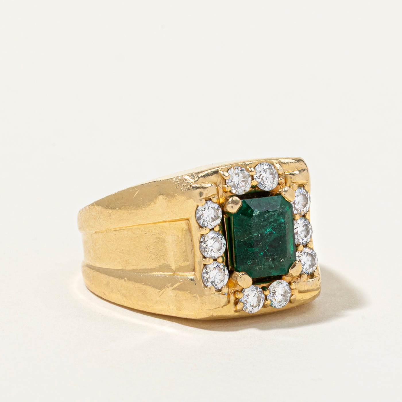 Emerald & Diamond Cocktail Ring | 2.09ct, 1.00ctw | SZ 9.75