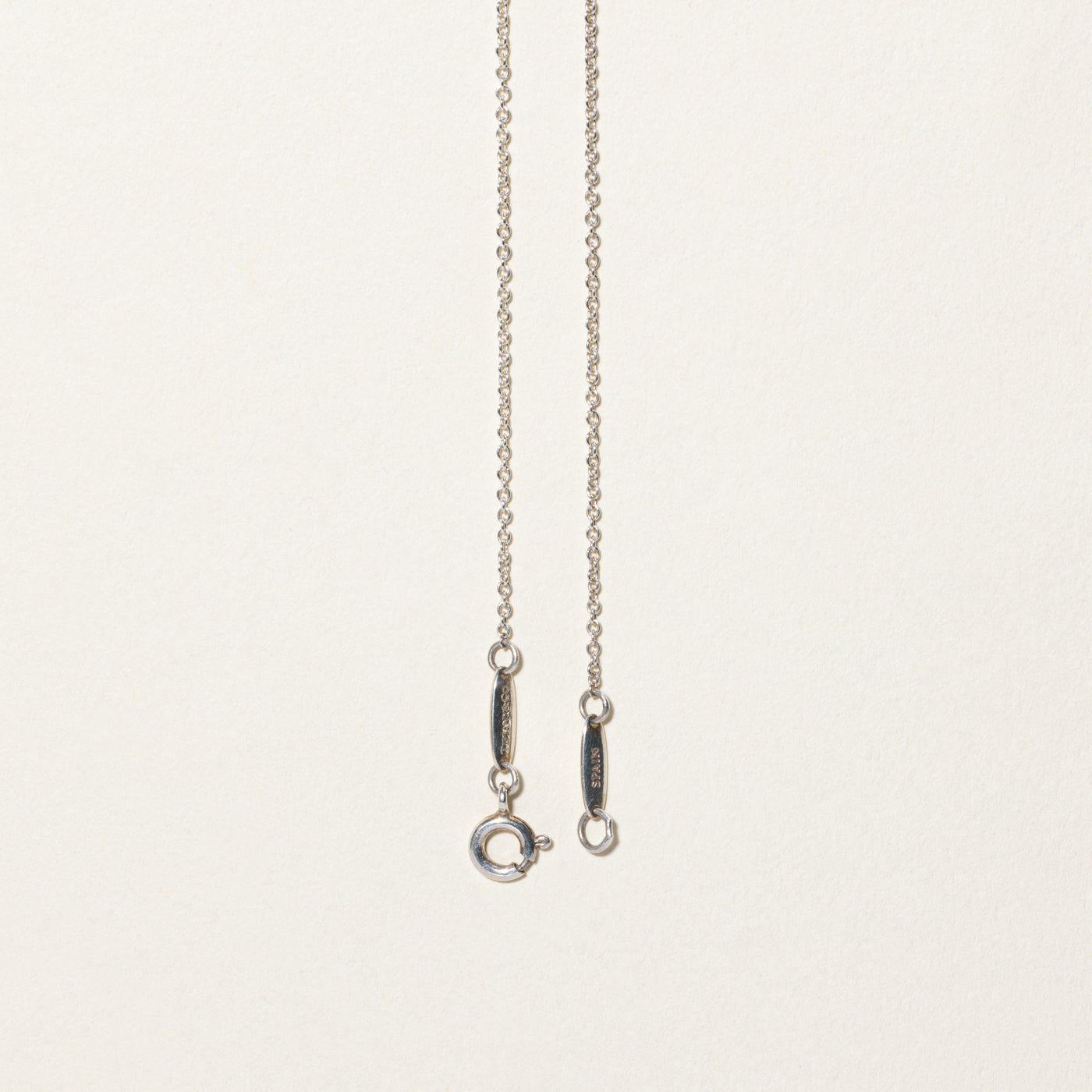 Collier pendentif cœur ouvert Elsa Peretti « Tiffany & Co » en argent | 16 mm | 40,6 cm