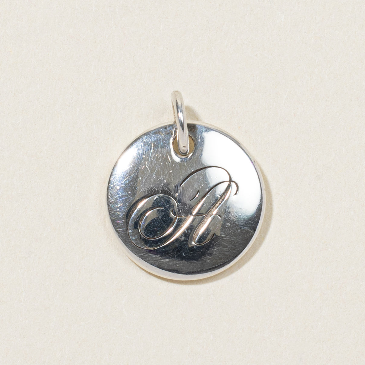 'Tiffany & Co' Sterling Silver "A" Initial Charm