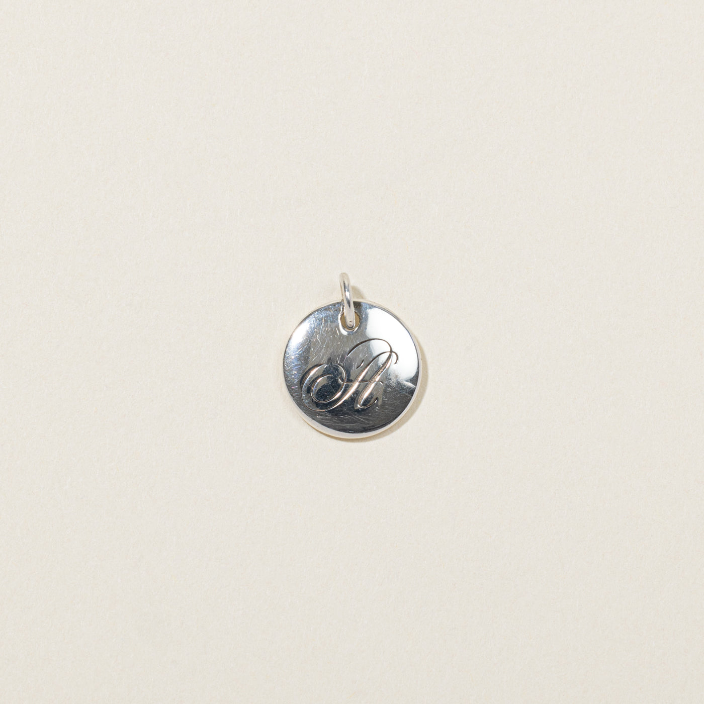 'Tiffany & Co' Sterling Silver "A" Initial Charm