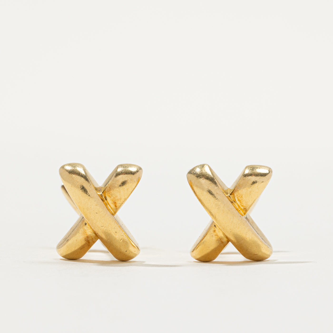 'Tiffany & Co' 18k Yellow Gold X Cufflinks