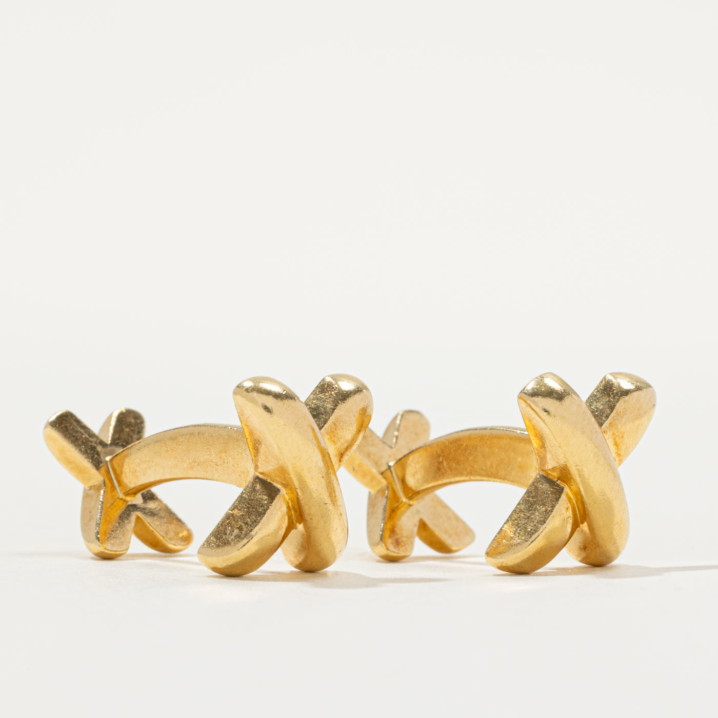 'Tiffany & Co' 18k Yellow Gold X Cufflinks