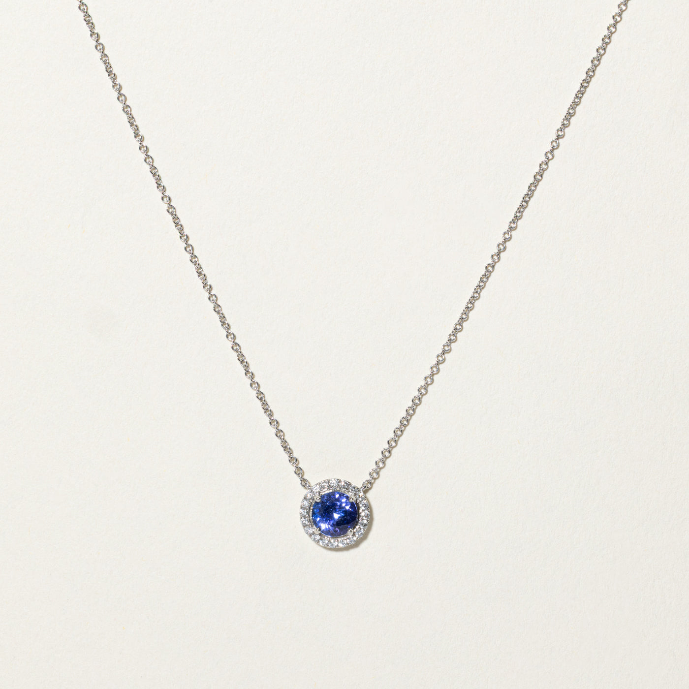 'Tiffany & Co' Tiffany Soleste Pendant in Platinum with Tanzanite & Diamonds | 0.75ct, 0.09ctw | 16"