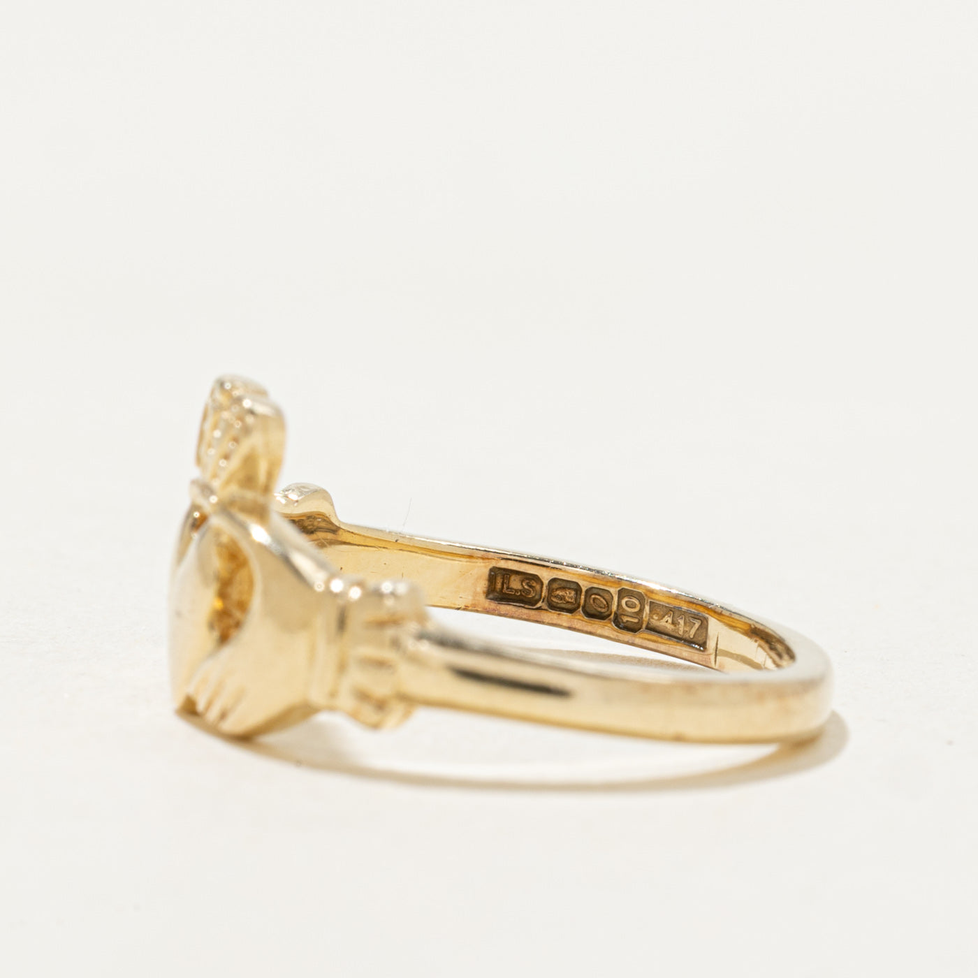 2000 Dublin 10k Yellow Gold Claddagh Ring | SZ 4.75
