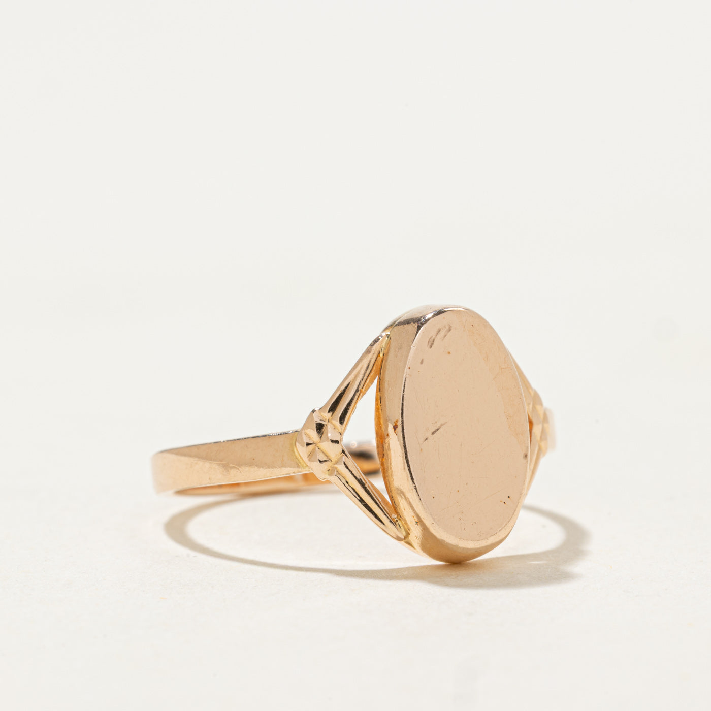 1992 Soviet Hallmarked 14k Yellow Gold Signet Ring | SZ 8.0