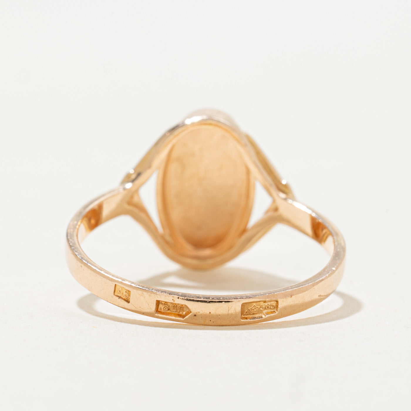 1992 Soviet Hallmarked 14k Yellow Gold Signet Ring | SZ 8.0