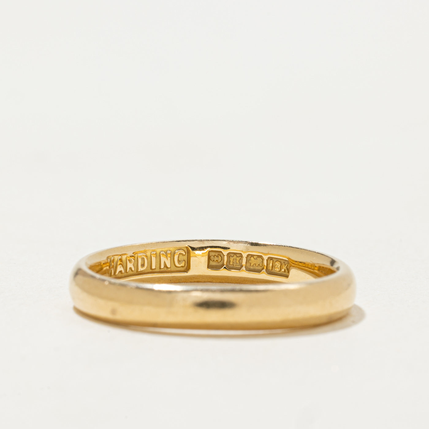 Vintage Canadian Pseudo Hallmarked 18k Yellow Gold Band | 3.25mm | SZ 7.25