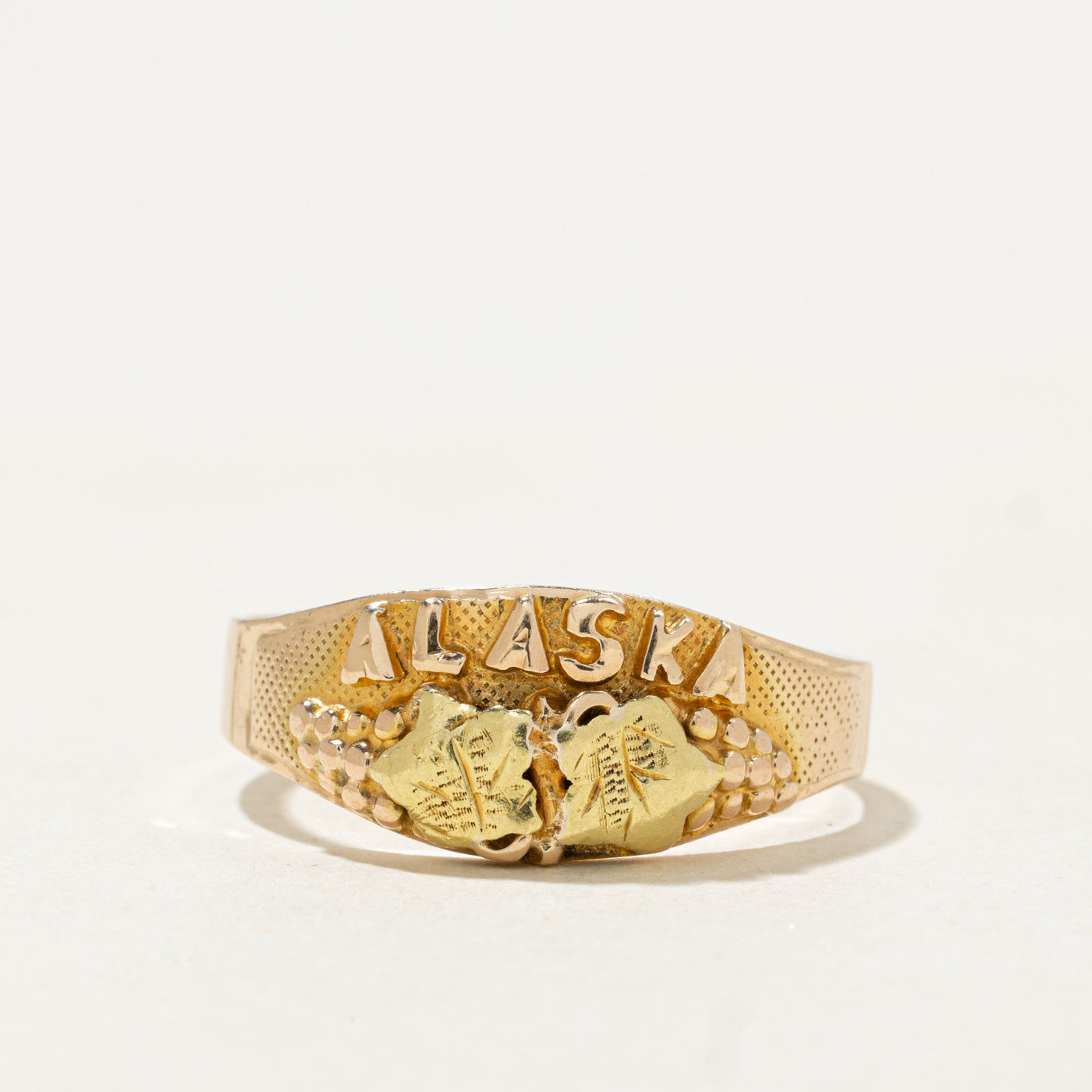 14k Yellow Gold Textured "Alaska" Ring | SZ 11.0