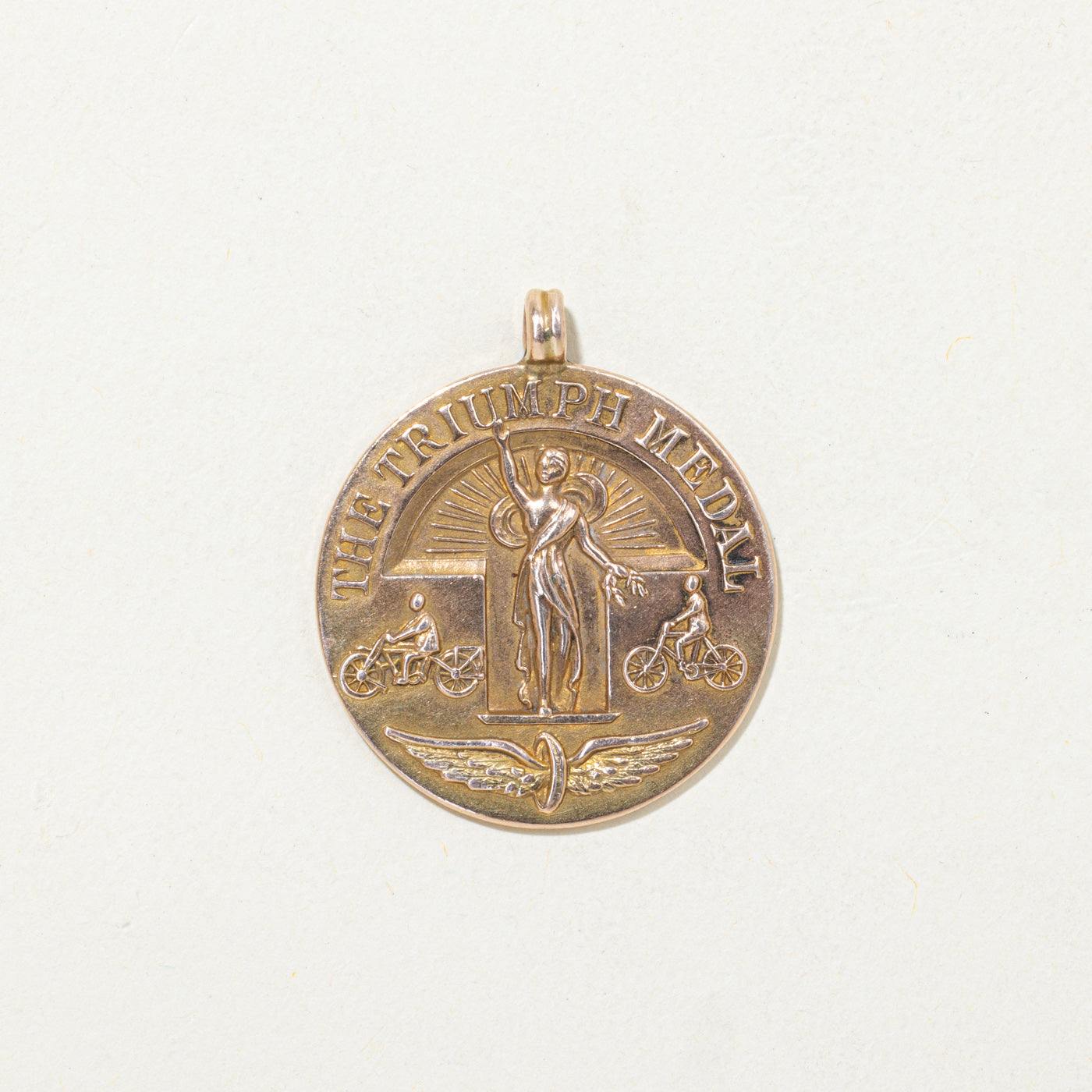 1931 Birmingham 9k Yellow Gold Triumph Medal Pendant