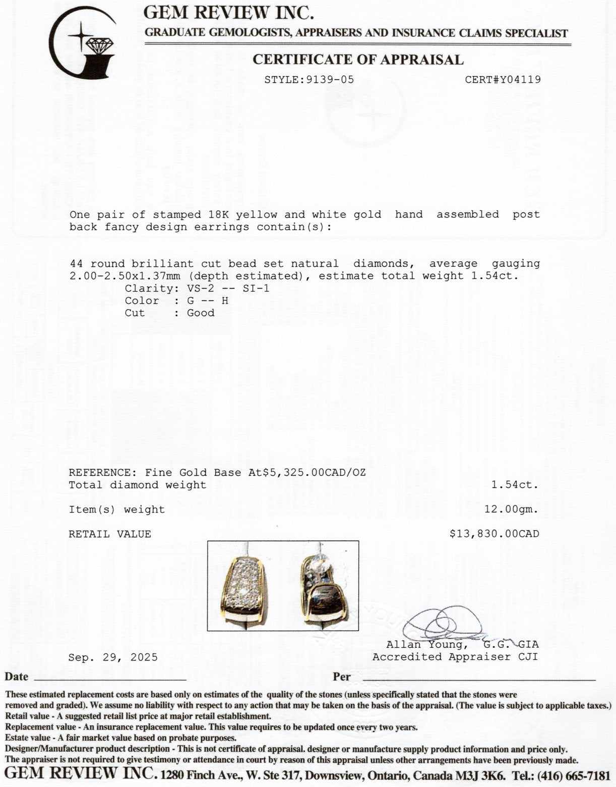 18k Pave Set Diamond Chunky Hoop Earrings | 1.54ctw