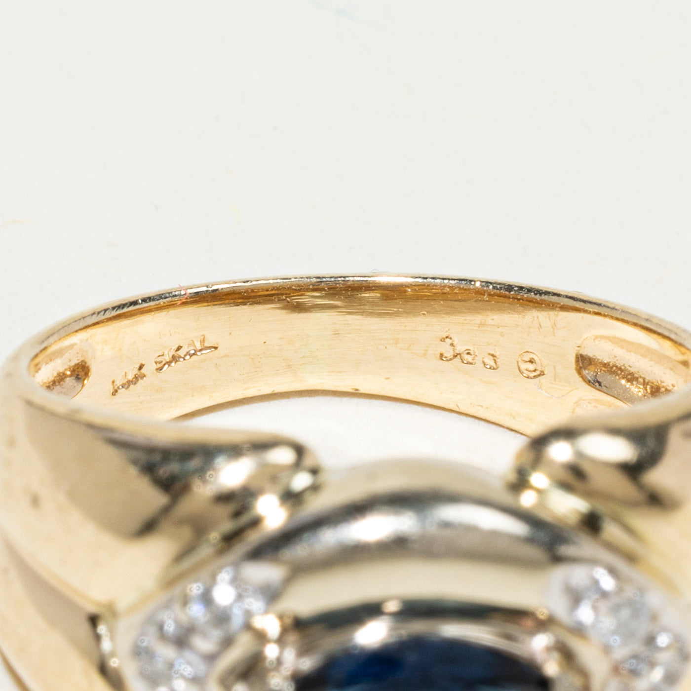 Marquise Cut Sapphire & Diamond Chunky Ring | 0.54ct, 0.08ctw | SZ 5.25