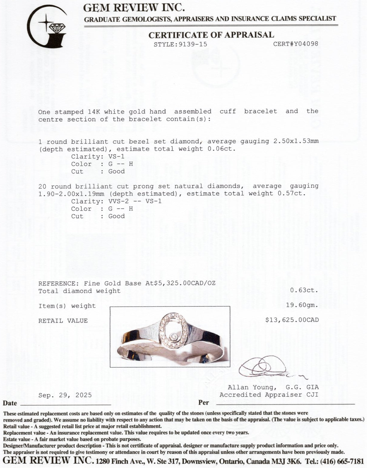Bezel Set Diamond Halo Cuff Bracelet | 0.63ctw | 2.5"
