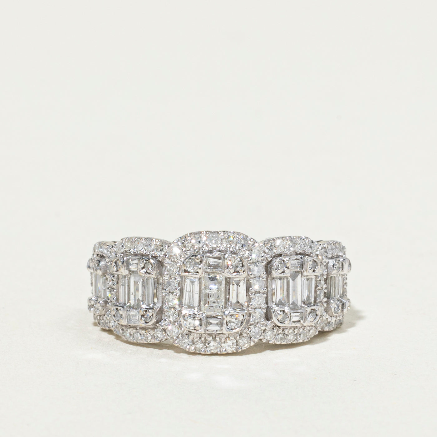 Illusion Set Diamond Multi Cluster Ring | 0.95ctw | SZ 4.25