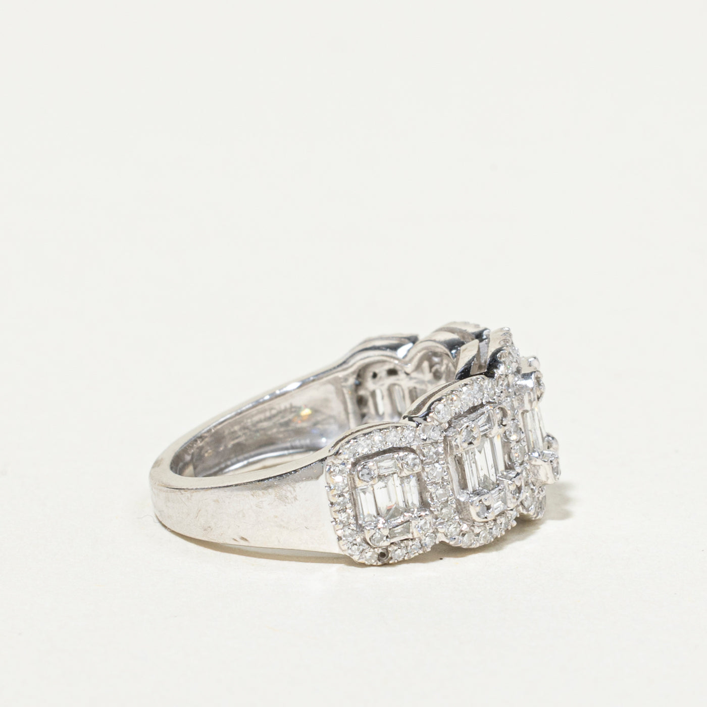 Illusion Set Diamond Multi Cluster Ring | 0.95ctw | SZ 4.25