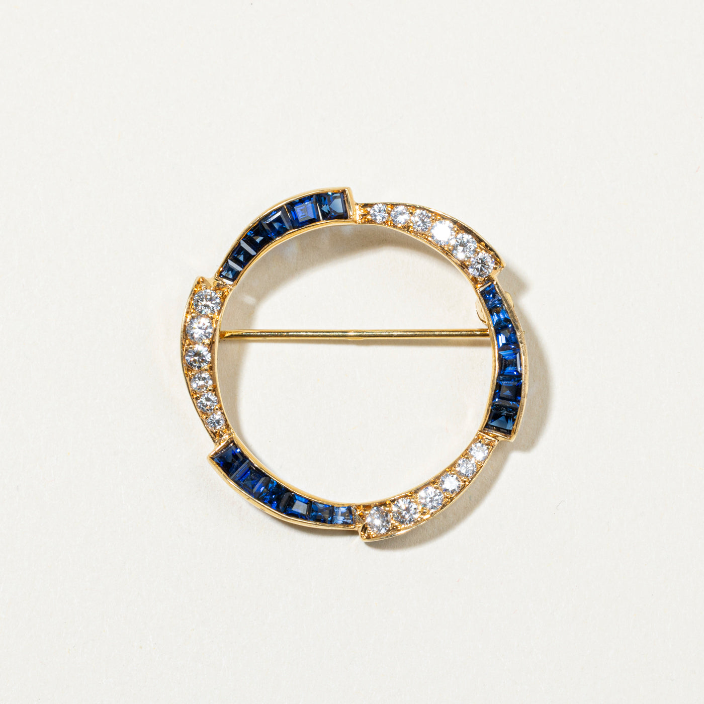 18k Sapphire & Diamond Wreath Brooch | 1.33ctw, 0.63ctw