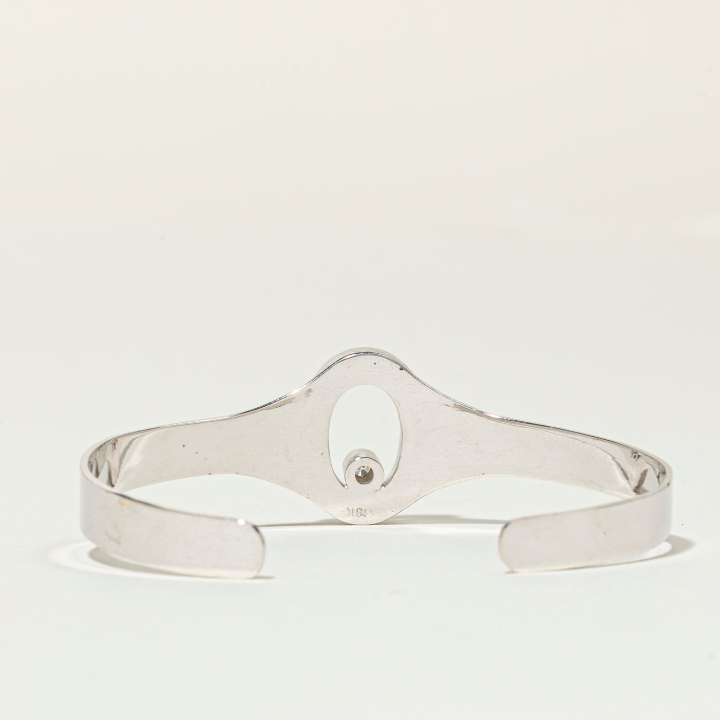 Bezel Set Diamond Halo Cuff Bracelet | 0.63ctw | 2.5"