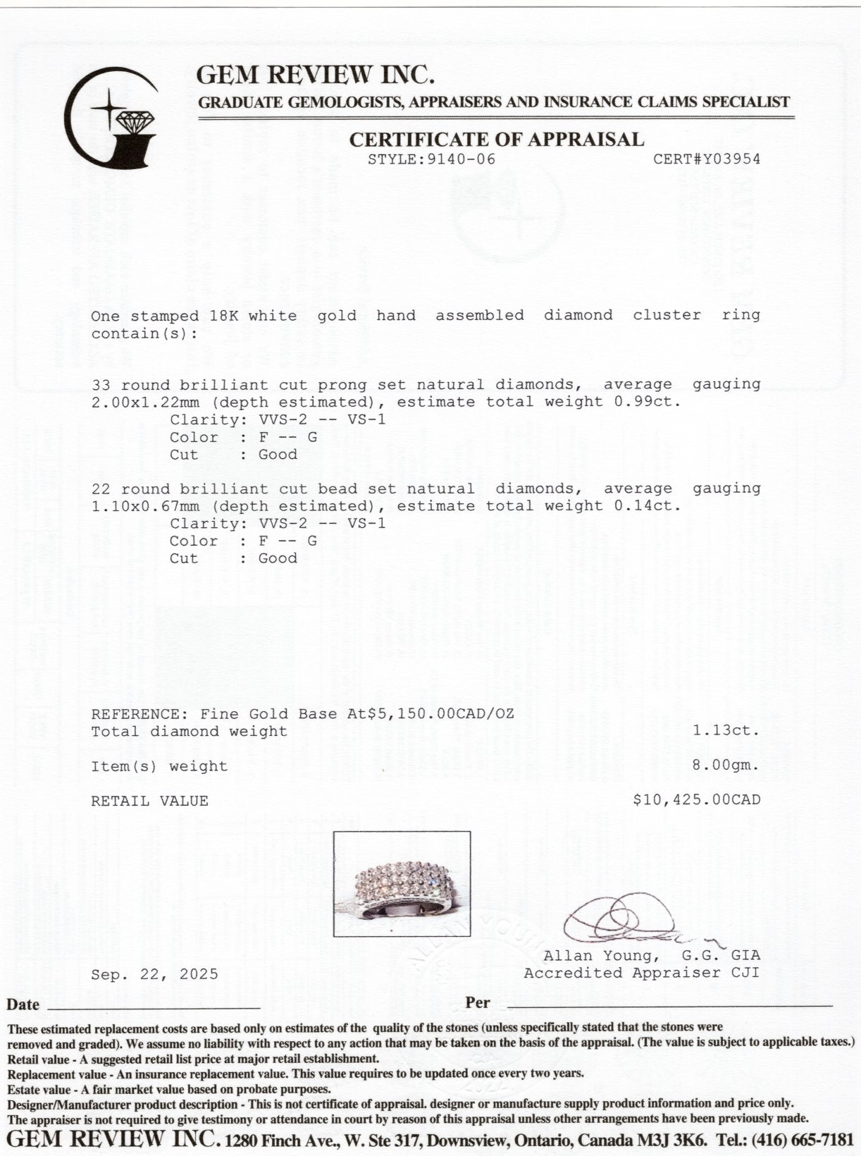 'Damiani' 18k Multi Row Diamond Band | 1.13ctw