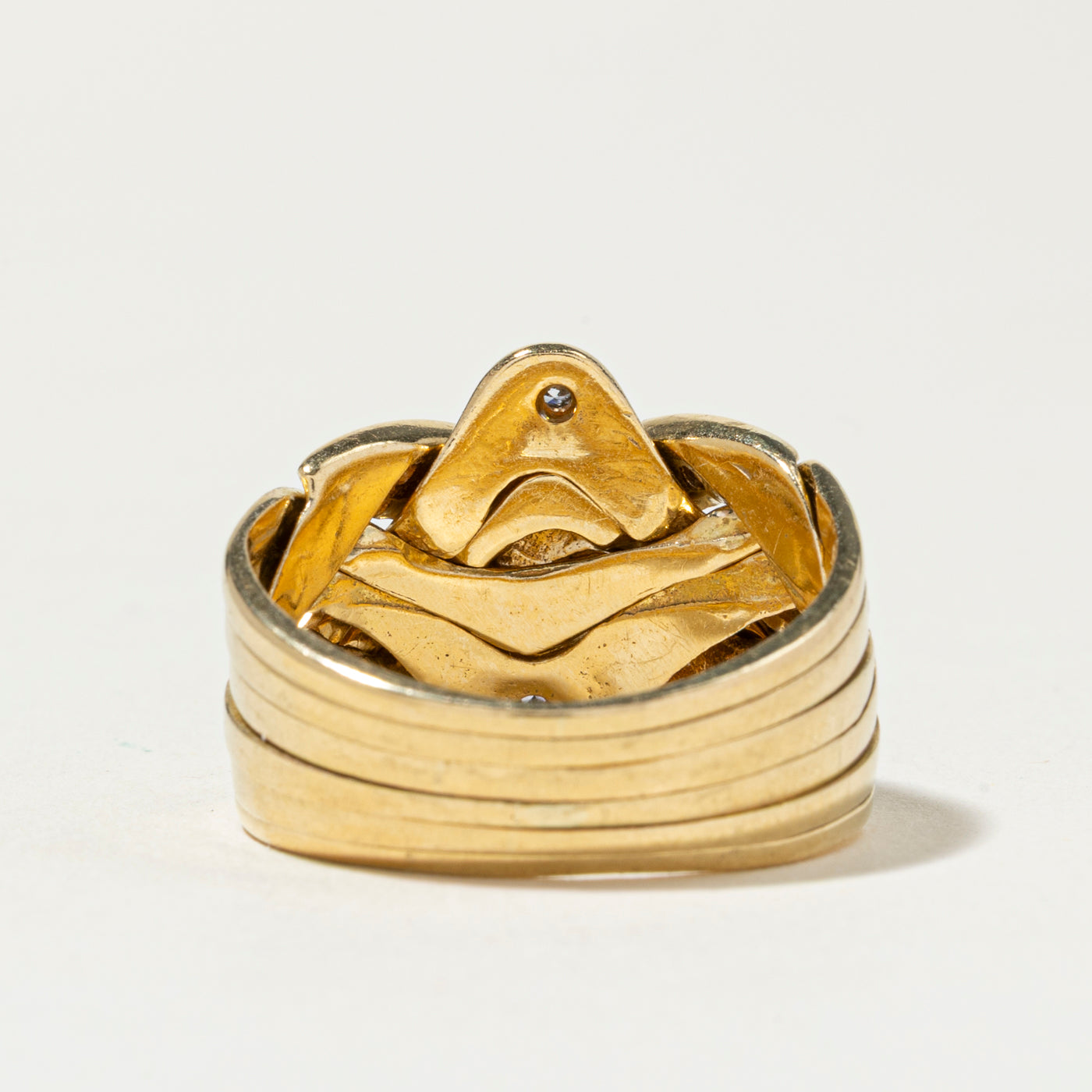 18k Sapphire & Diamond Puzzle Ring | 0.23ctw, 0.30ctw | SZ 8.25