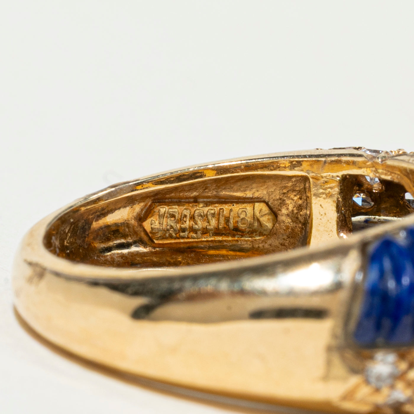 18k Diamond & Lapis Lazuli Dome Ring | 0.36ctw | SZ 6.5