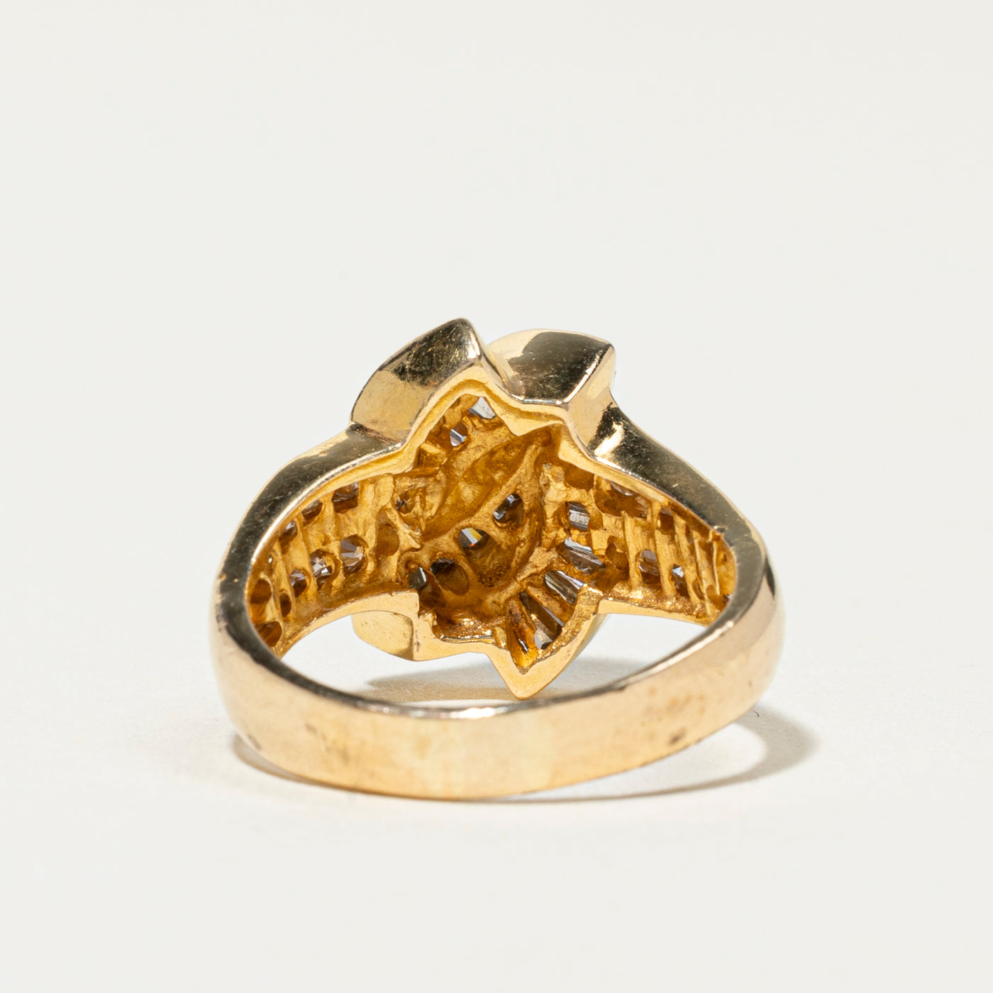 18k Channel Set Cognac Diamond Twisted Ring | 1.13ctw | SZ 7