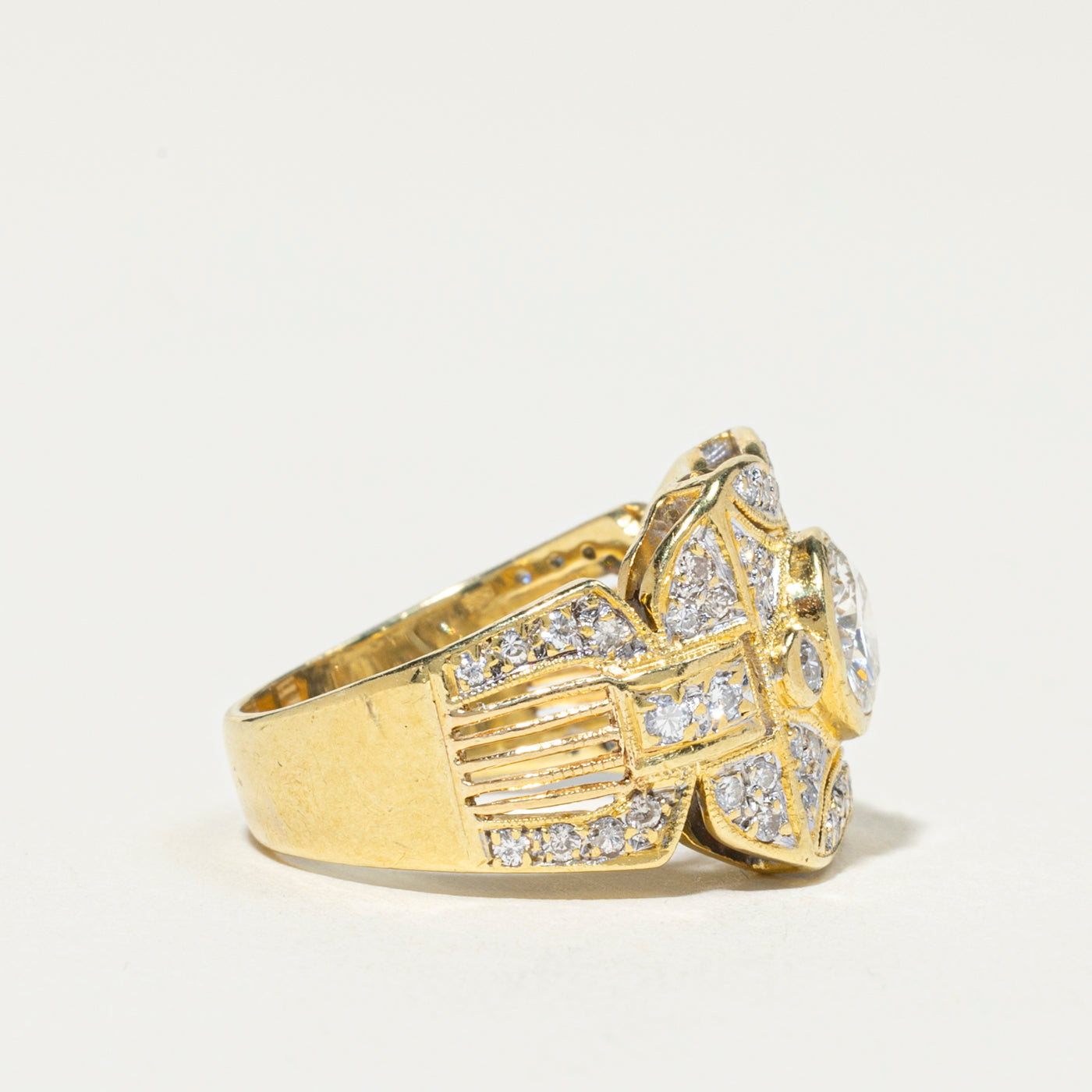 18k Bezel Set Diamond Cocktail Ring | 1.81ctw | SZ 7