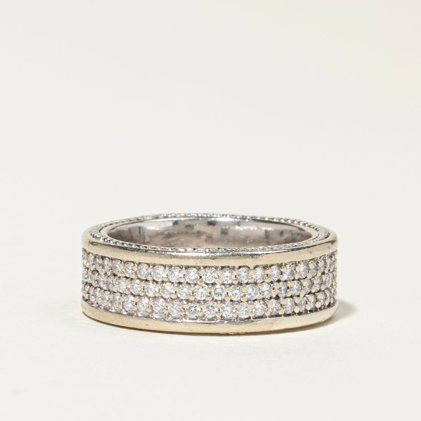 Triple Row Diamond Eternity Band | 2.38ctw | 9mm | SZ 10