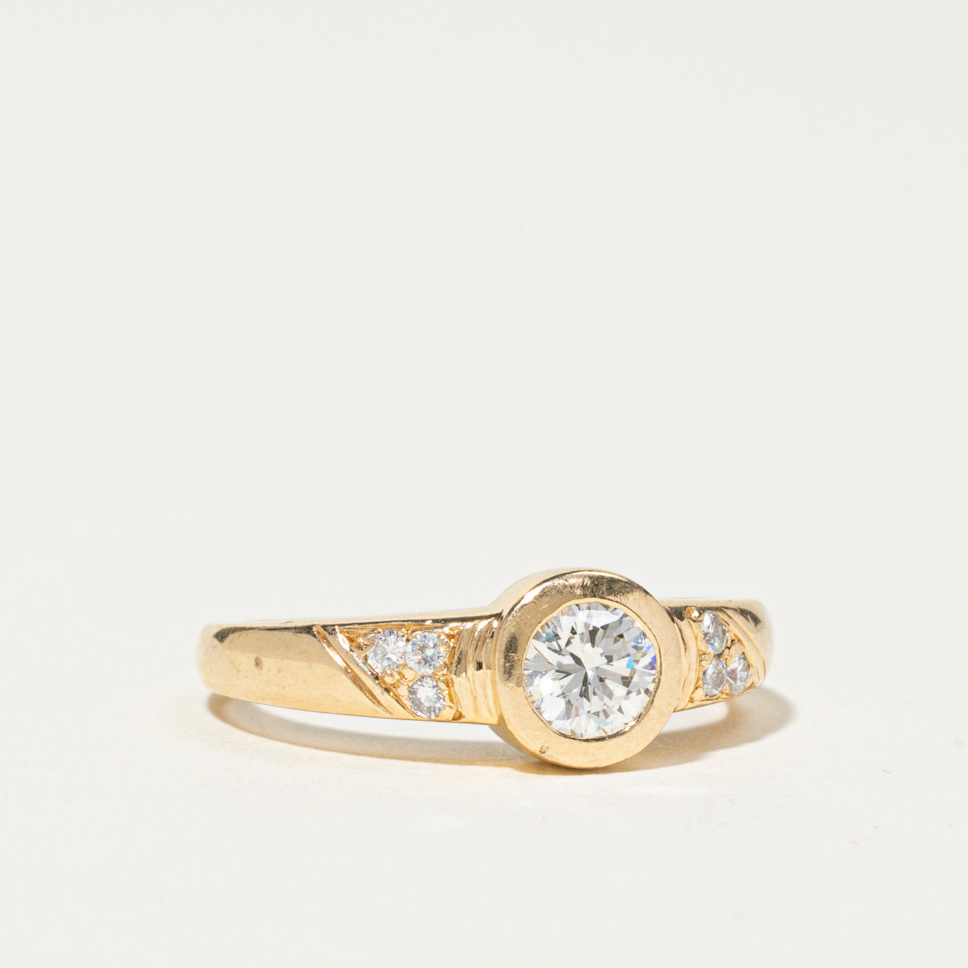 Bezel Set Diamond Accented Ring | 0.65ct | SZ 8