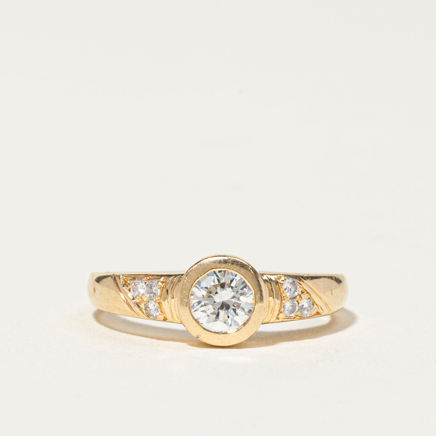 Bezel Set Diamond Accented Ring | 0.65ct | SZ 8