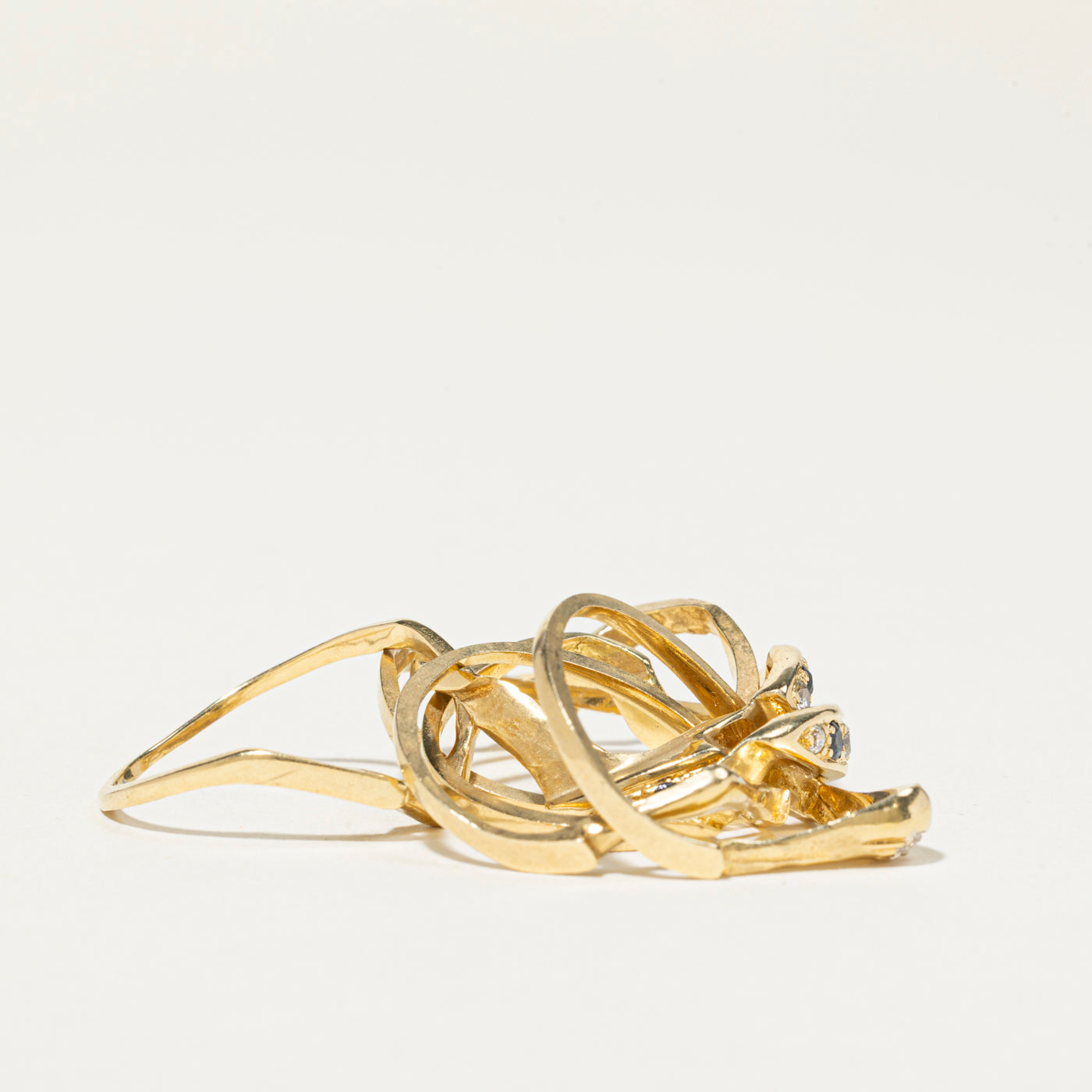 18k Sapphire & Diamond Puzzle Ring | 0.23ctw, 0.30ctw | SZ 8.25