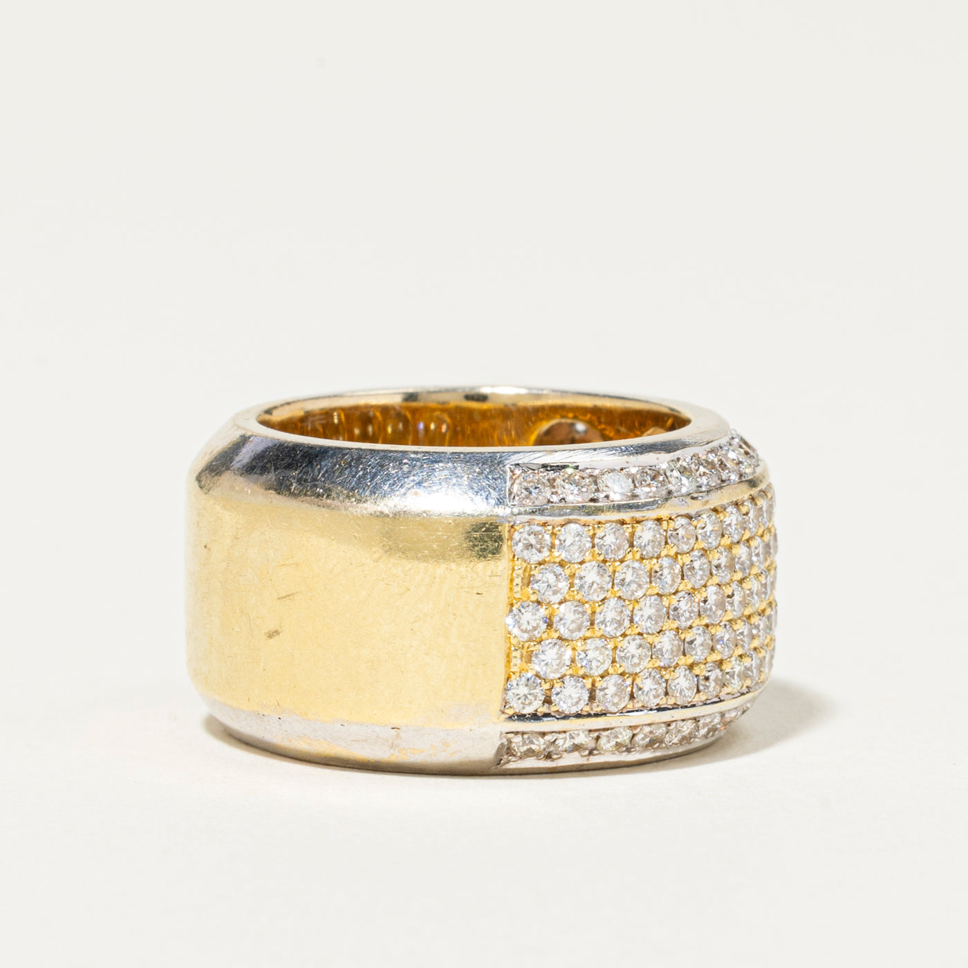 18k Pavé Set Diamond Chunky Band | 2.72ctw | 13mm | SZ 9