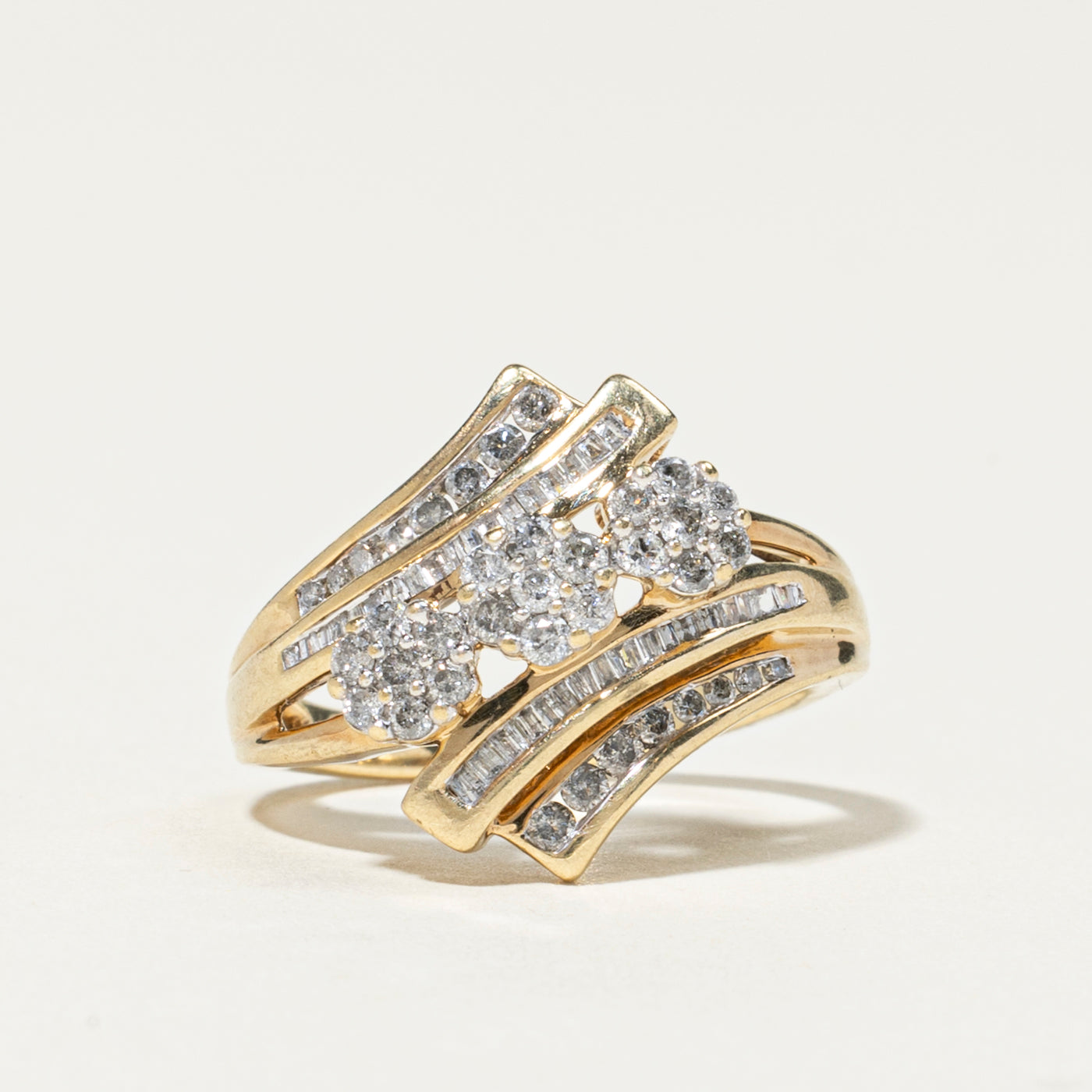 Diamond Clusters Bypass Ring | 0.68ctw | SZ 7