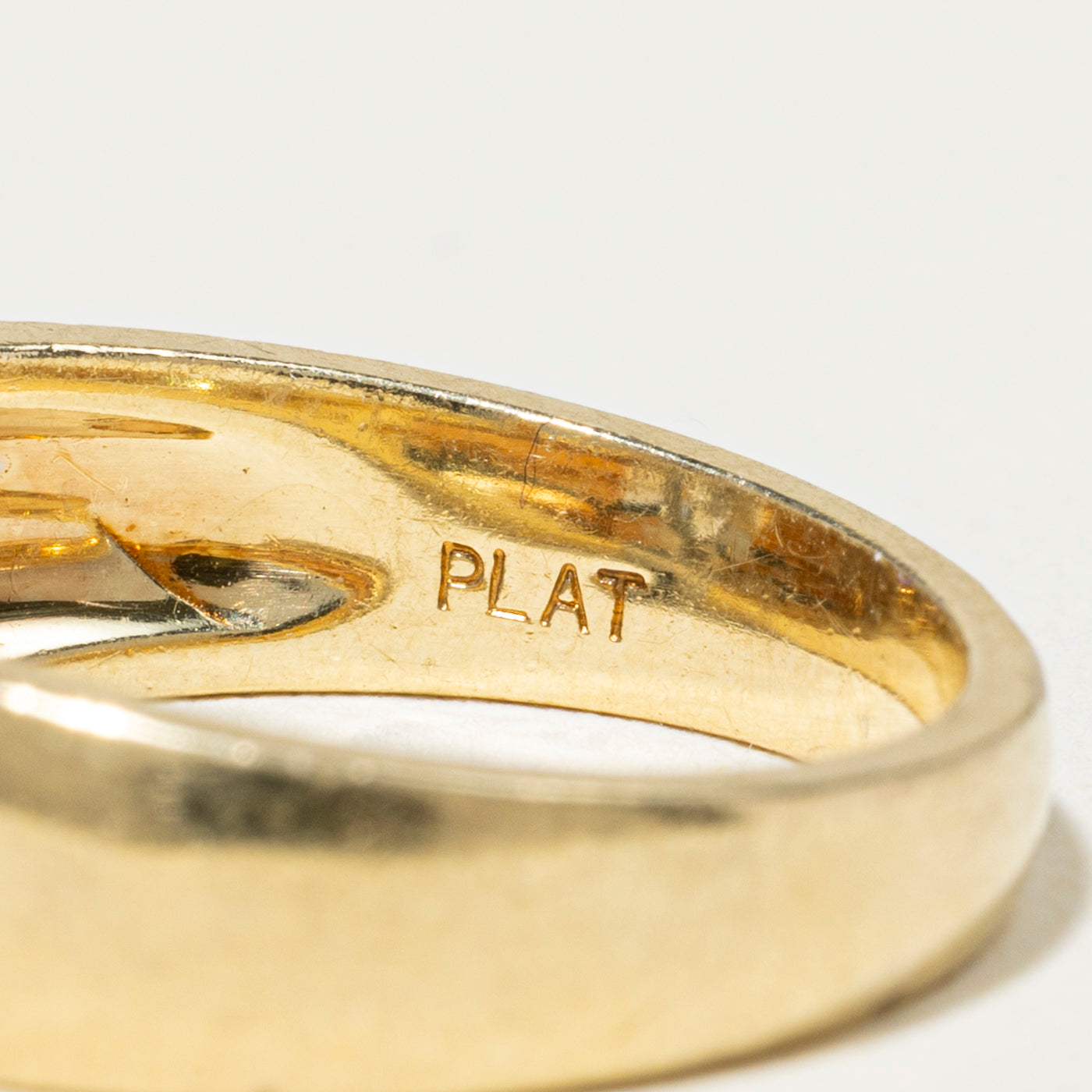 18k Two Tone Semi Bezel Set Diamond Ring | 0.50ct VVS2 F/G | SZ 6