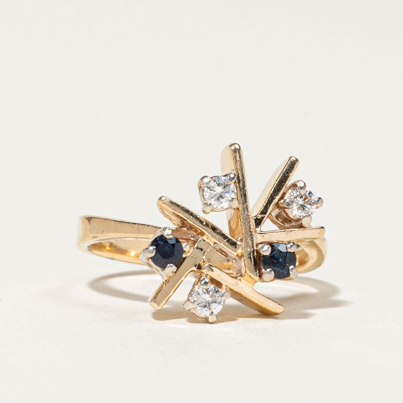 Sapphire & Diamond Scattered Cluster Cocktail Ring | 0.19ctw, 0.20ctw | SZ 7.75