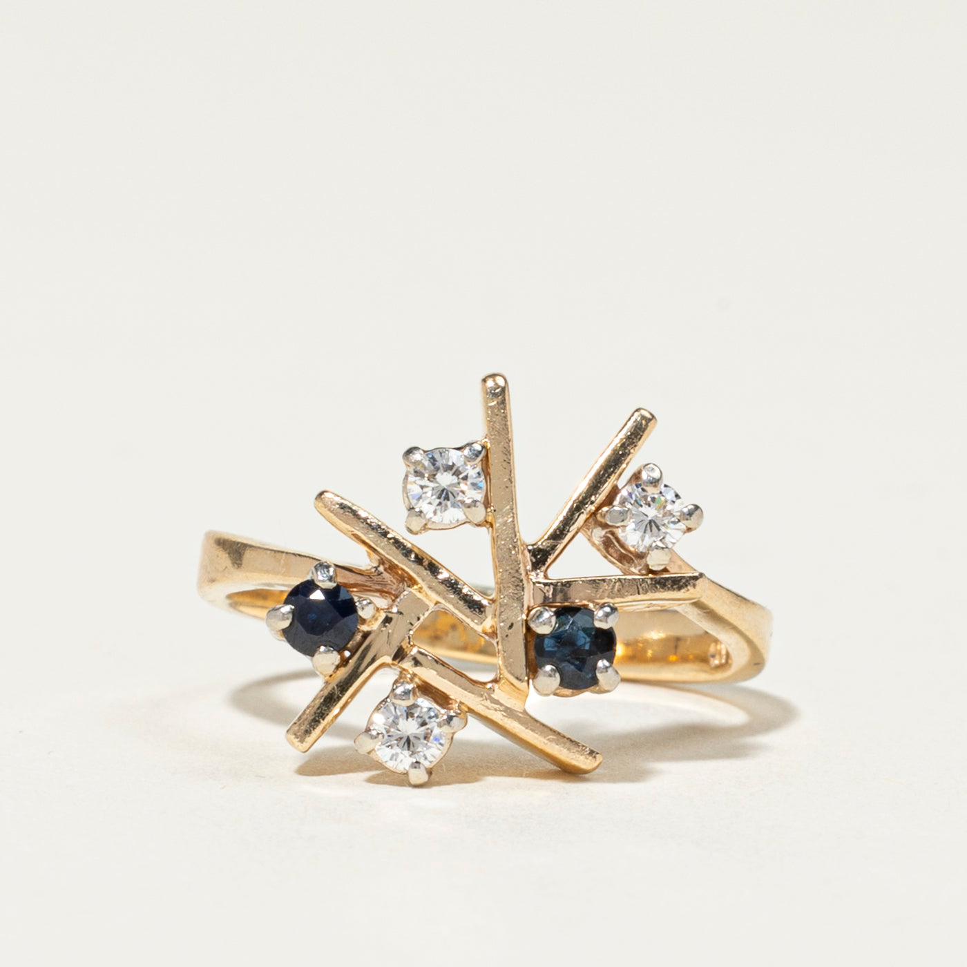 Sapphire & Diamond Scattered Cluster Cocktail Ring | 0.19ctw, 0.20ctw | SZ 7.75