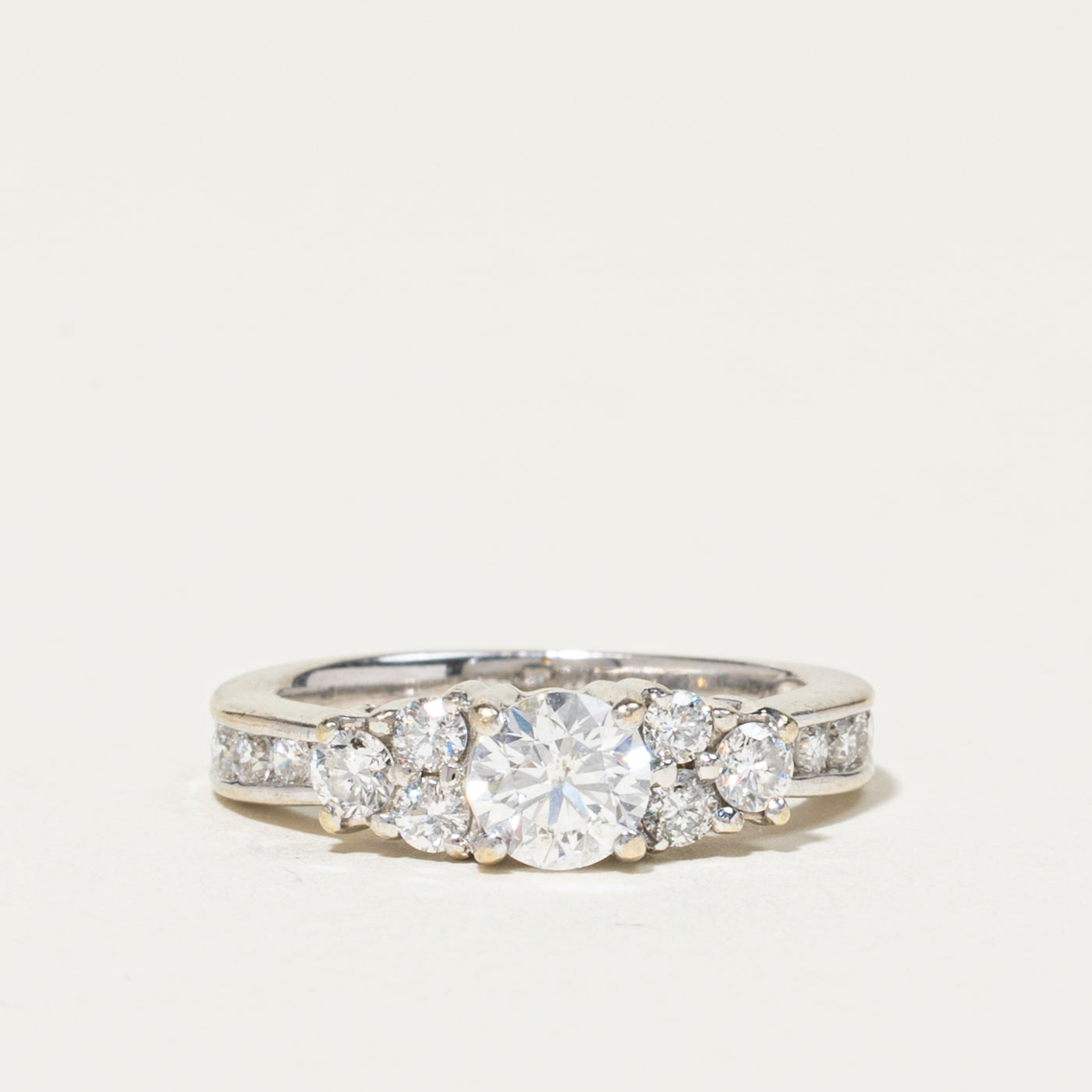 Round Brilliant Cut Diamond Accented Engagement Ring | 0.50ct I1 F/G, 0.43ctw | SZ 3.75